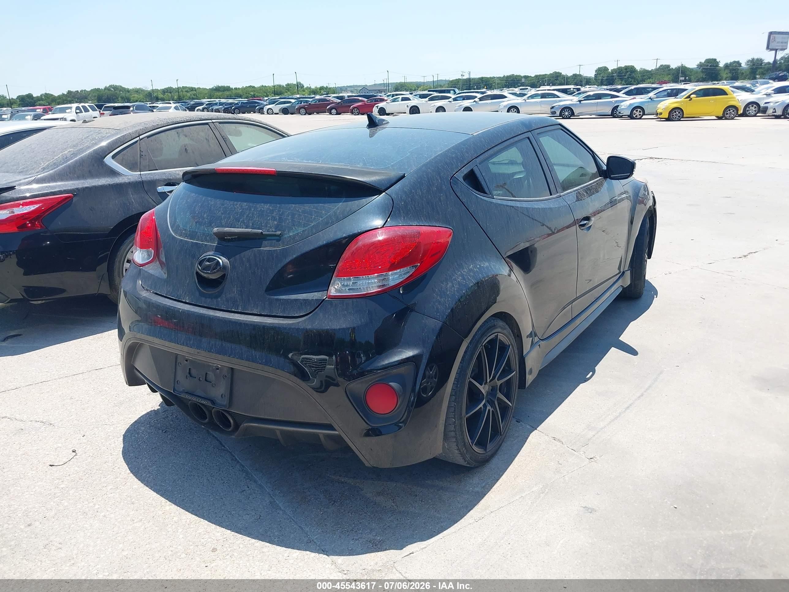 2013 Hyundai Veloster Turbo W/black Black vin: KMHTC6AE7DU169556