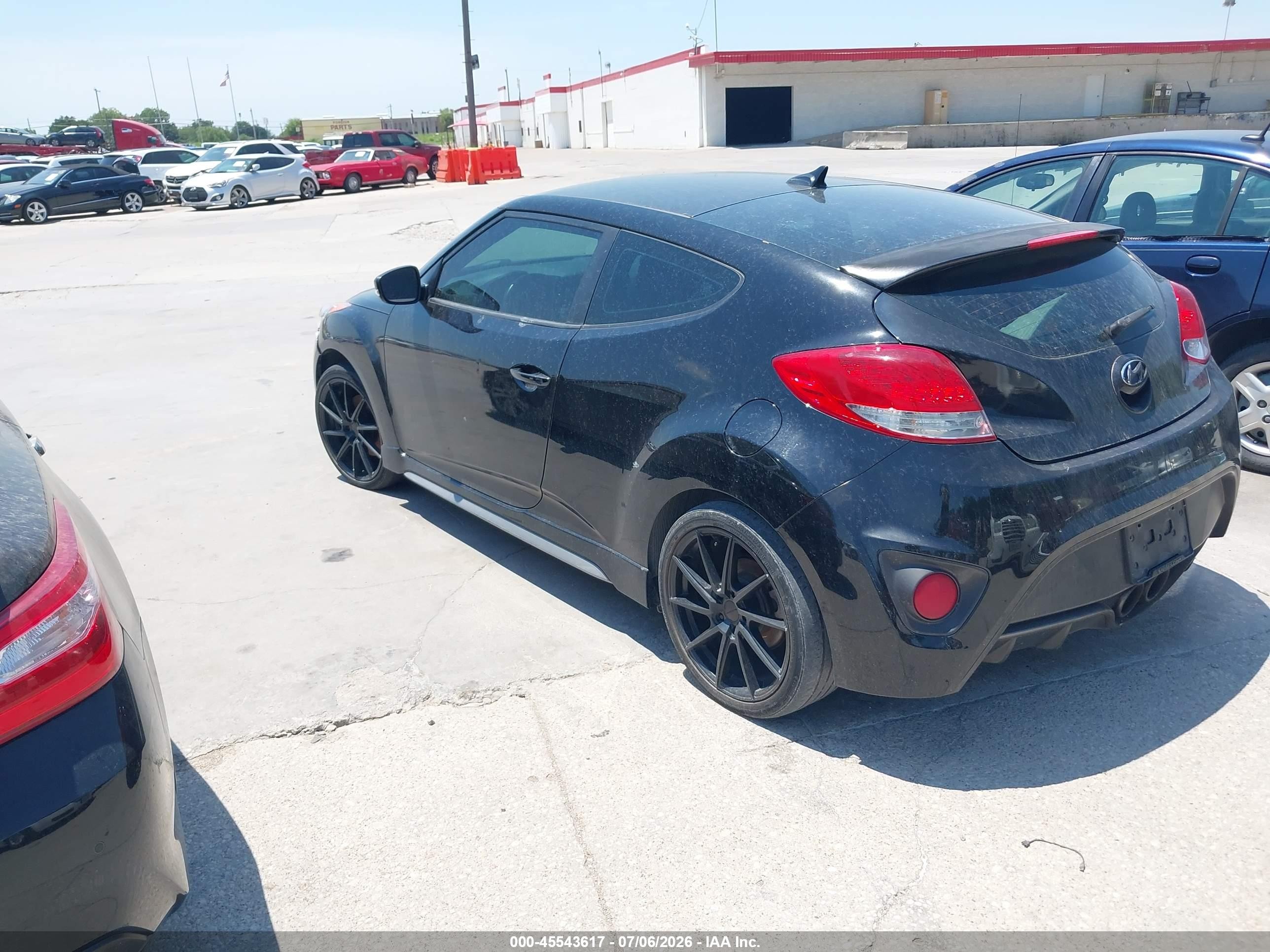 2013 Hyundai Veloster Turbo W/black Black vin: KMHTC6AE7DU169556