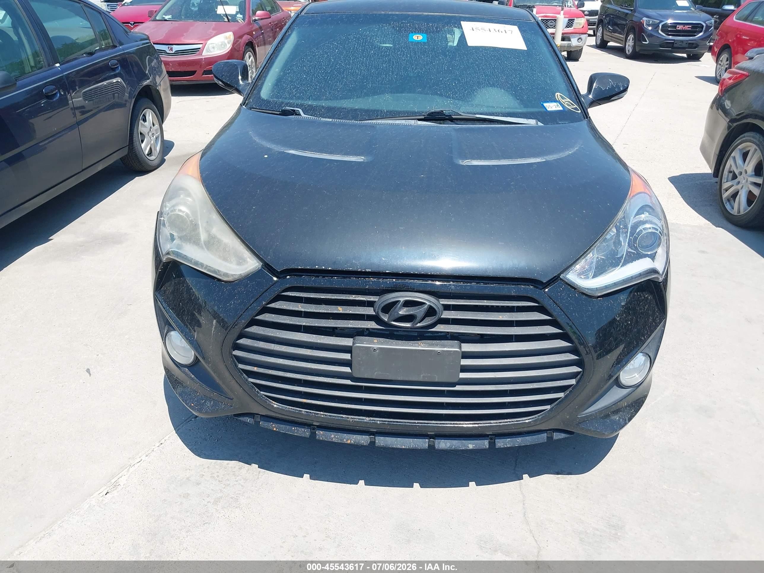 2013 Hyundai Veloster Turbo W/black Black vin: KMHTC6AE7DU169556
