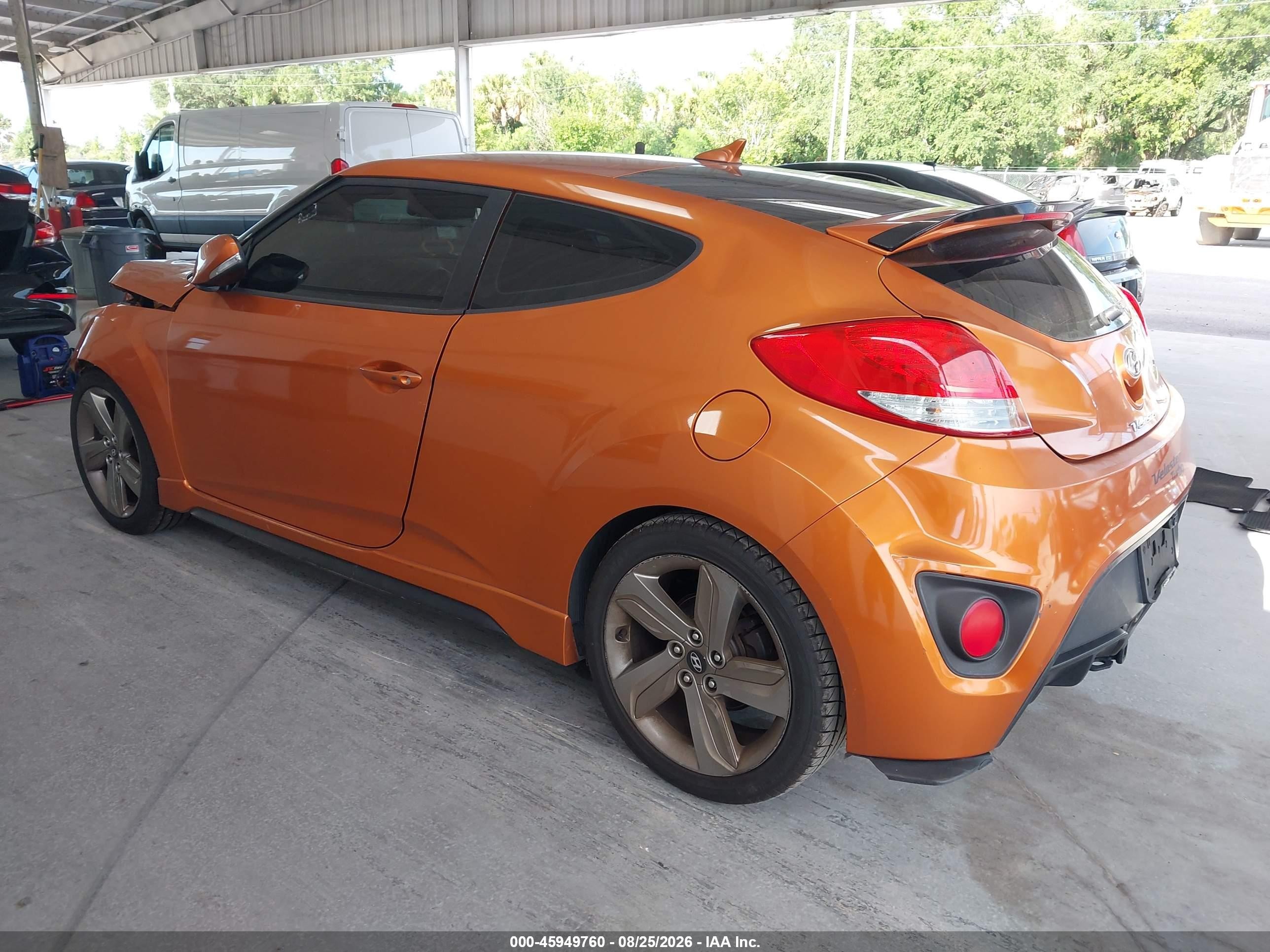 2013 Hyundai Veloster Turbo W/black Orange vin: KMHTC6AE7DU172361