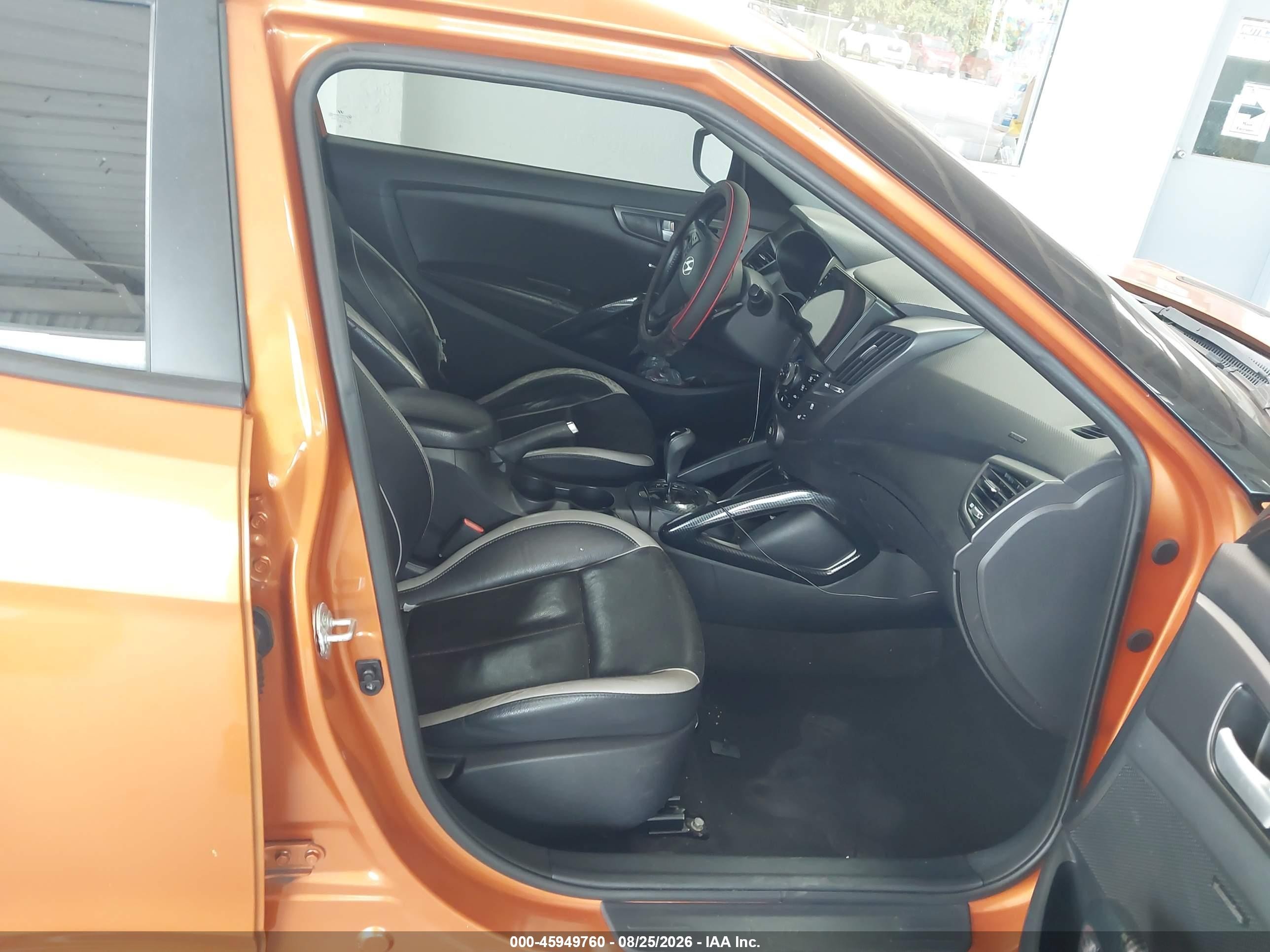 2013 Hyundai Veloster Turbo W/black Orange vin: KMHTC6AE7DU172361