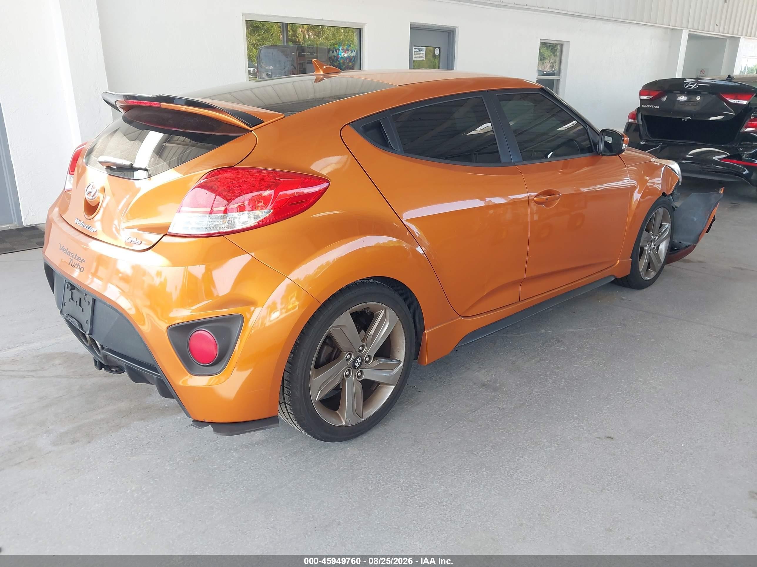 2013 Hyundai Veloster Turbo W/black Orange vin: KMHTC6AE7DU172361