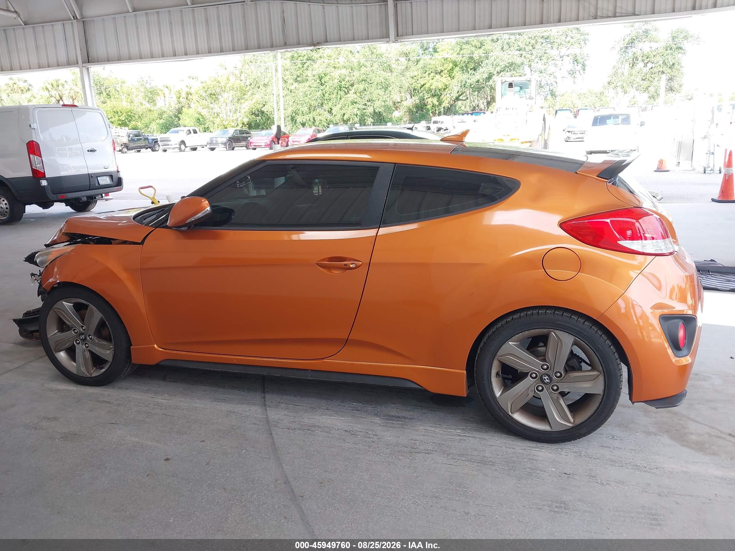 2013 Hyundai Veloster Turbo W/black Orange vin: KMHTC6AE7DU172361