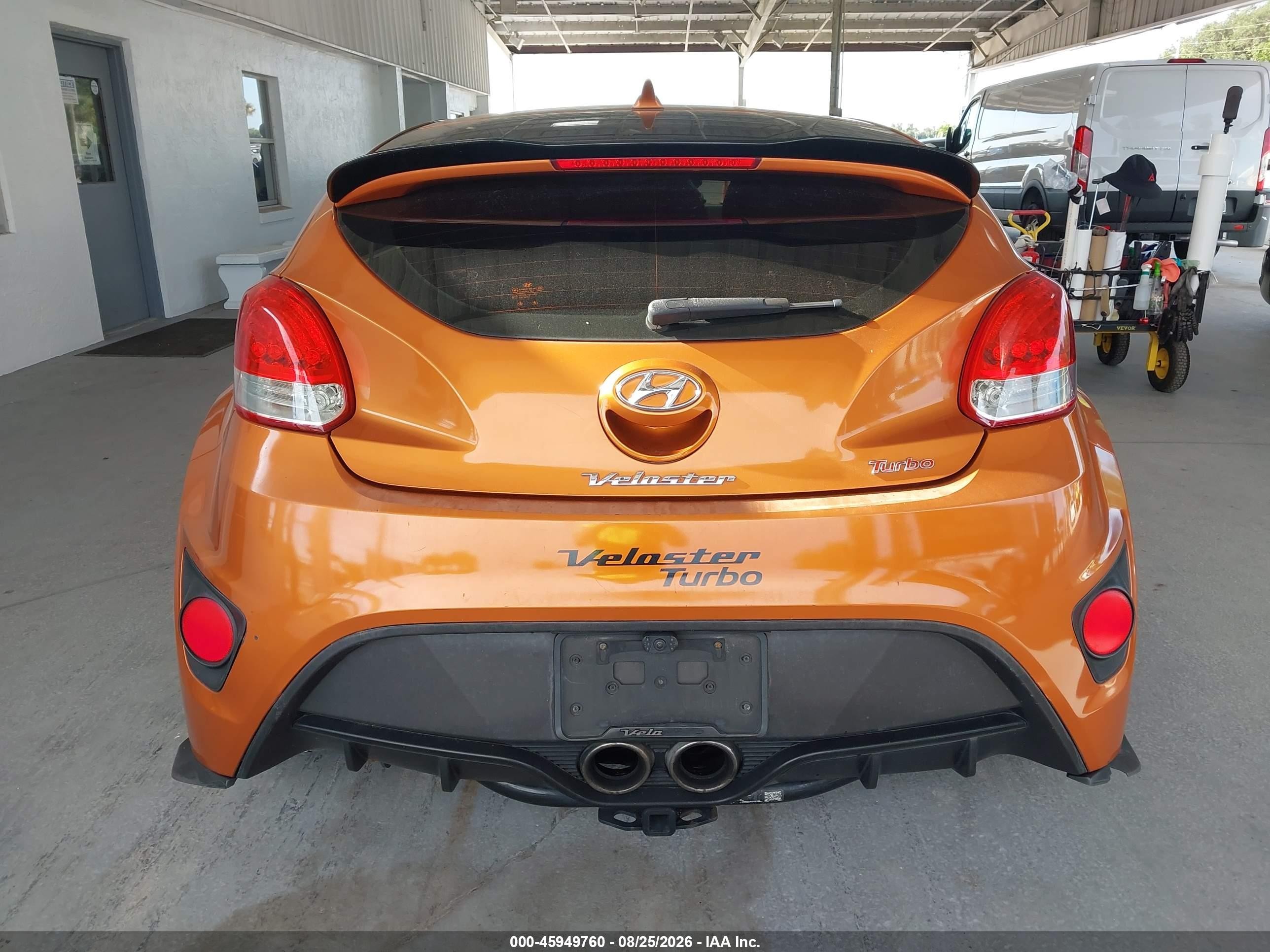 2013 Hyundai Veloster Turbo W/black Orange vin: KMHTC6AE7DU172361