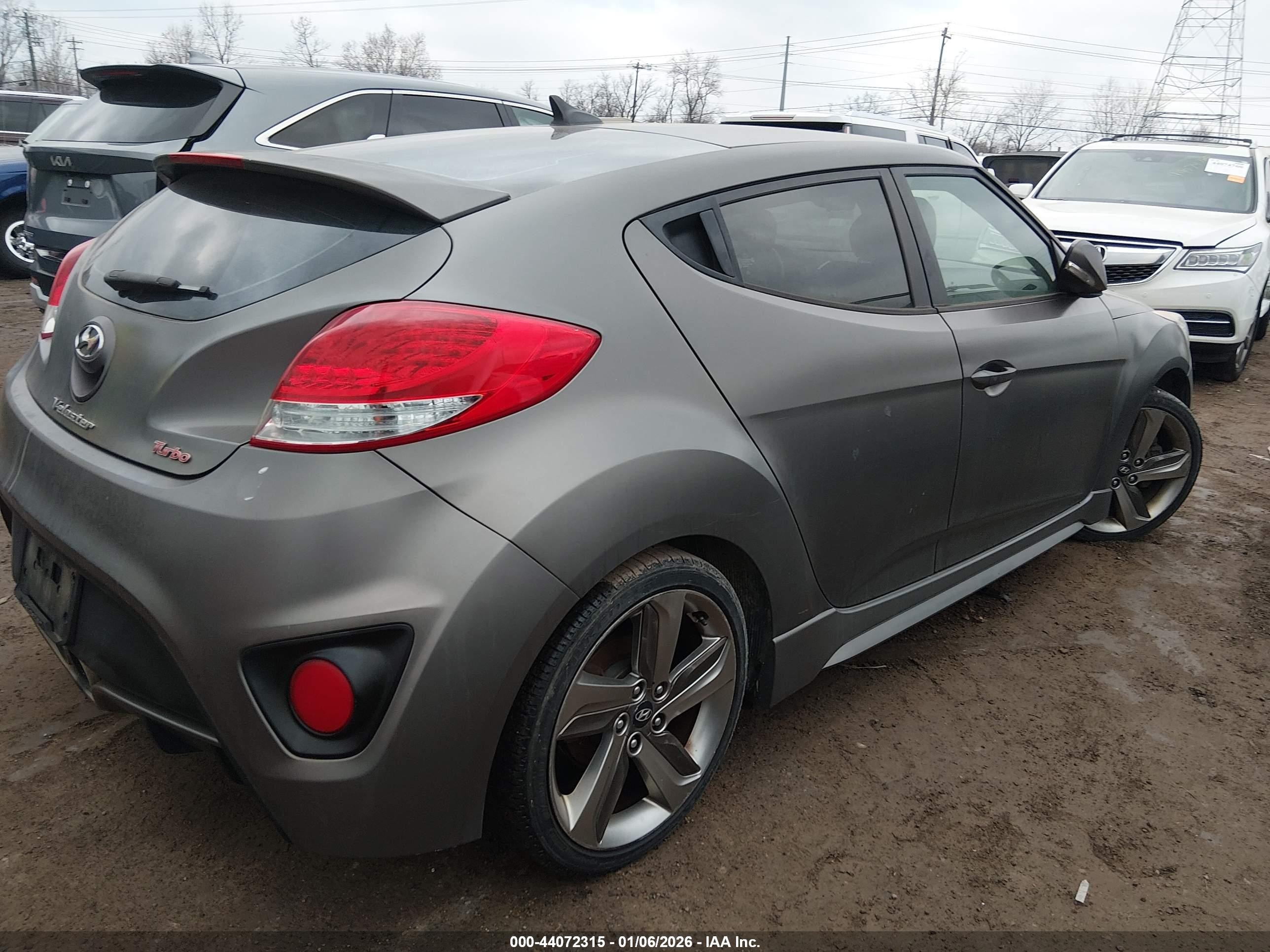 2013 Hyundai Veloster Turbo W/blue Gray vin: KMHTC6AE7DU180587