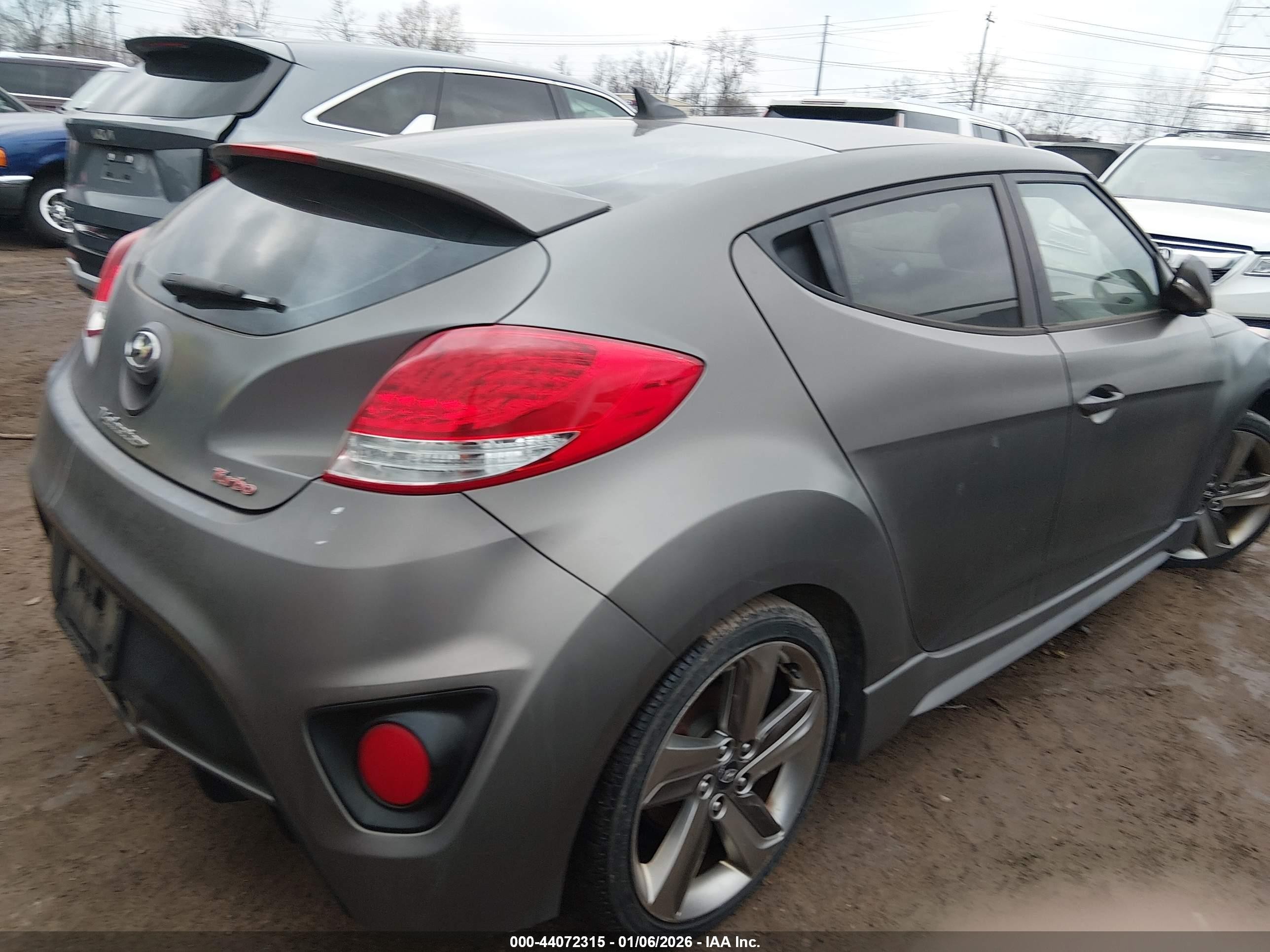 2013 Hyundai Veloster Turbo W/blue Gray vin: KMHTC6AE7DU180587