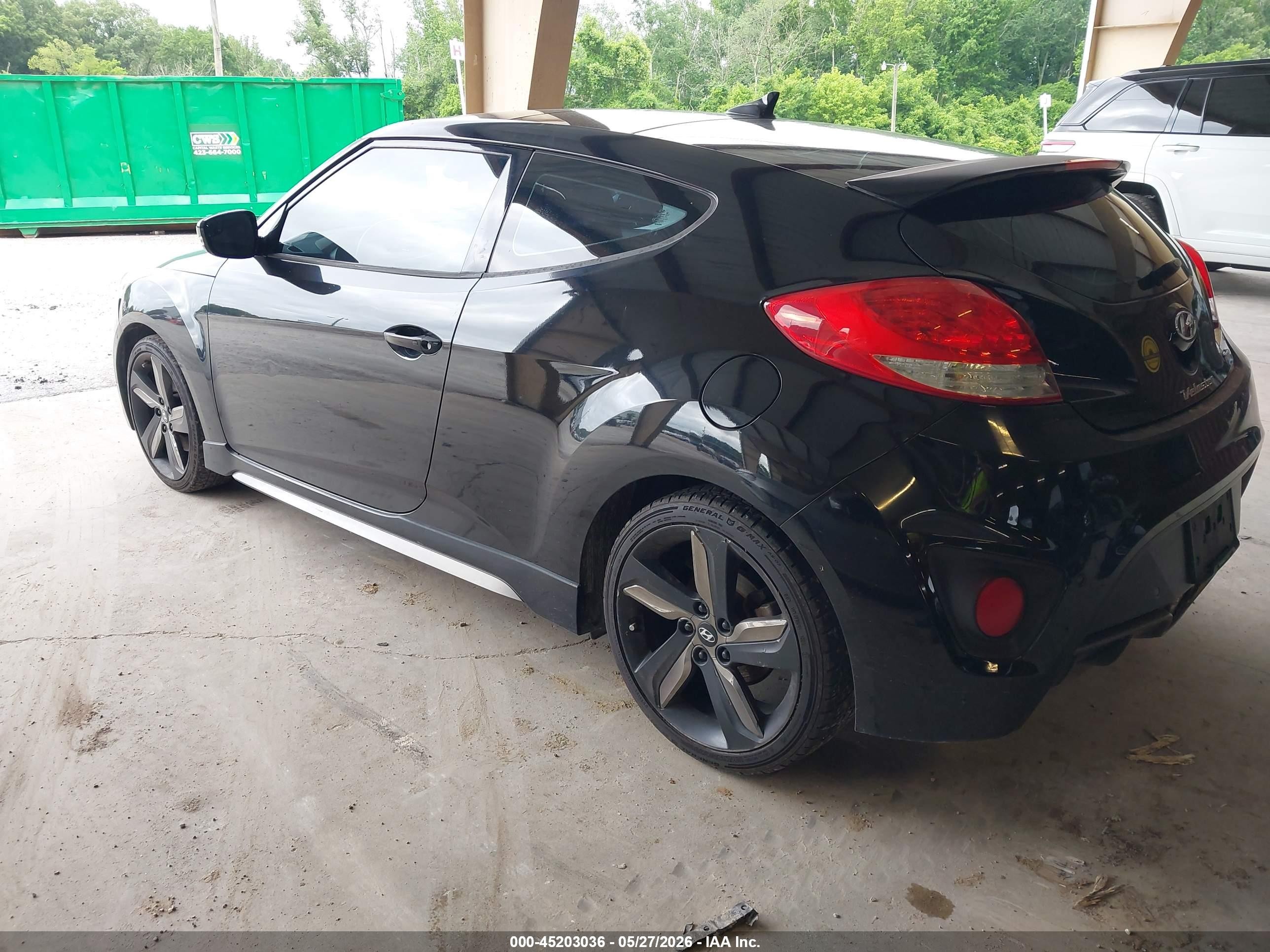 2014 Hyundai Veloster Turbo W/black Black vin: KMHTC6AE7EU195656