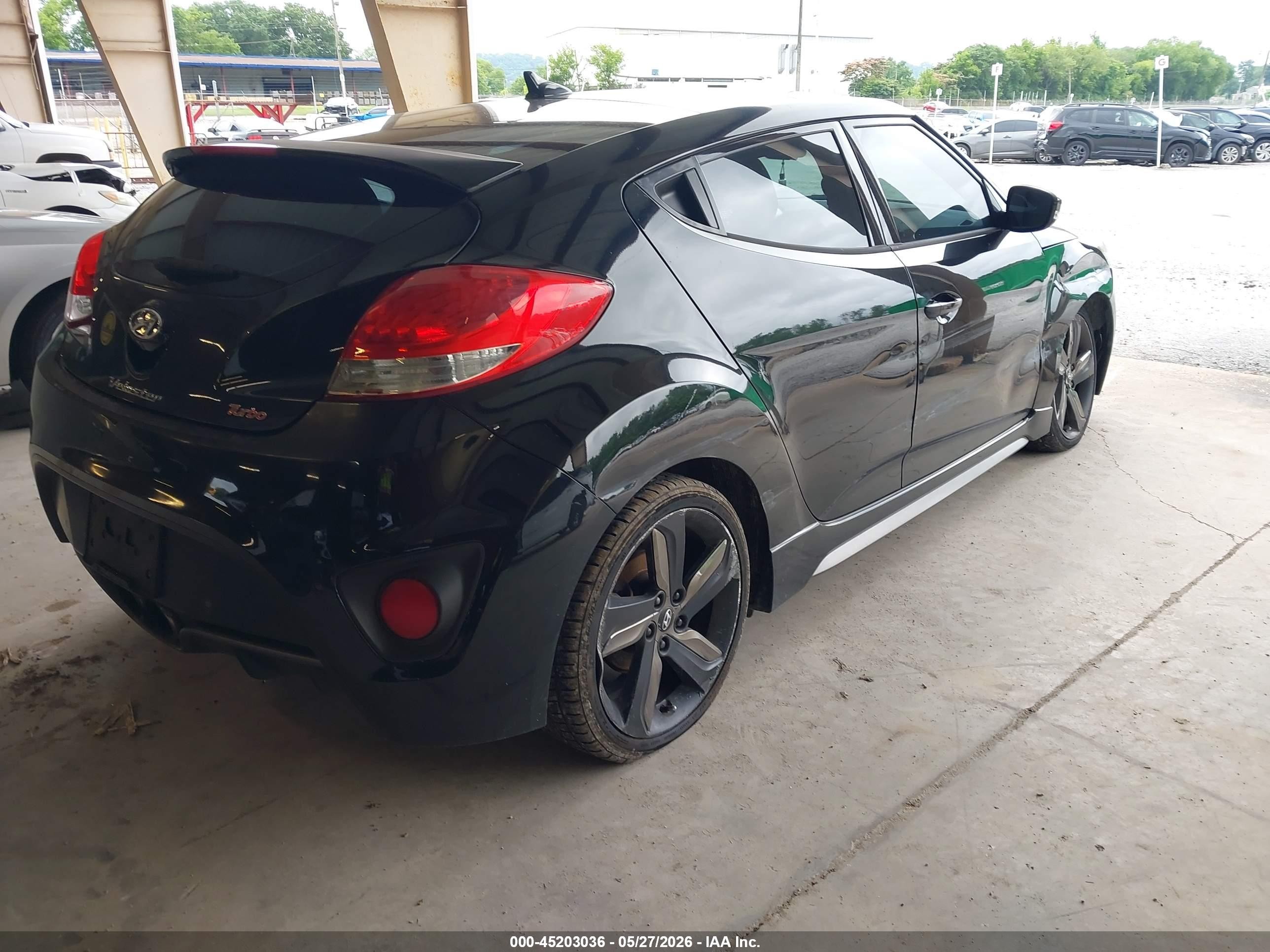 2014 Hyundai Veloster Turbo W/black Black vin: KMHTC6AE7EU195656