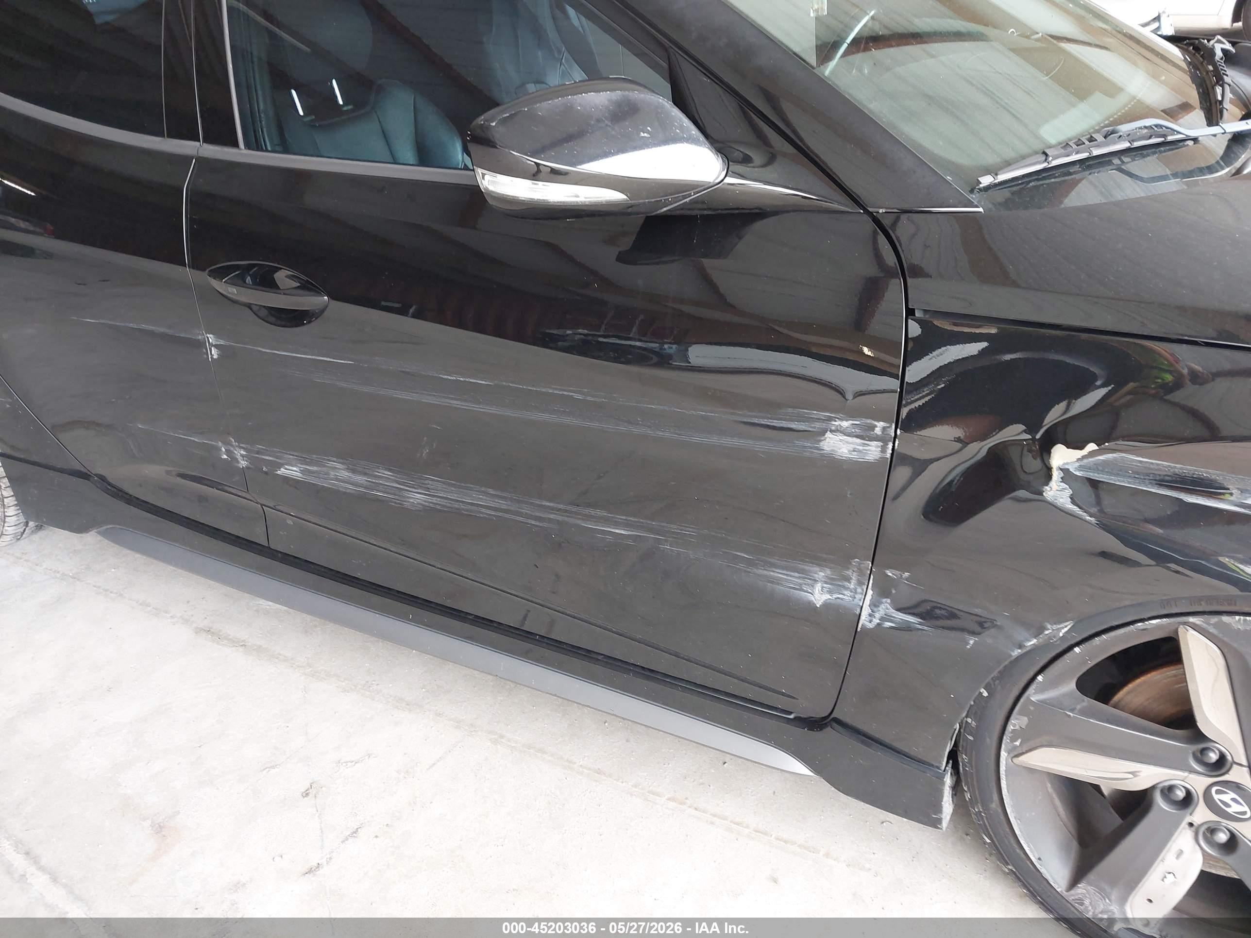 2014 Hyundai Veloster Turbo W/black Black vin: KMHTC6AE7EU195656