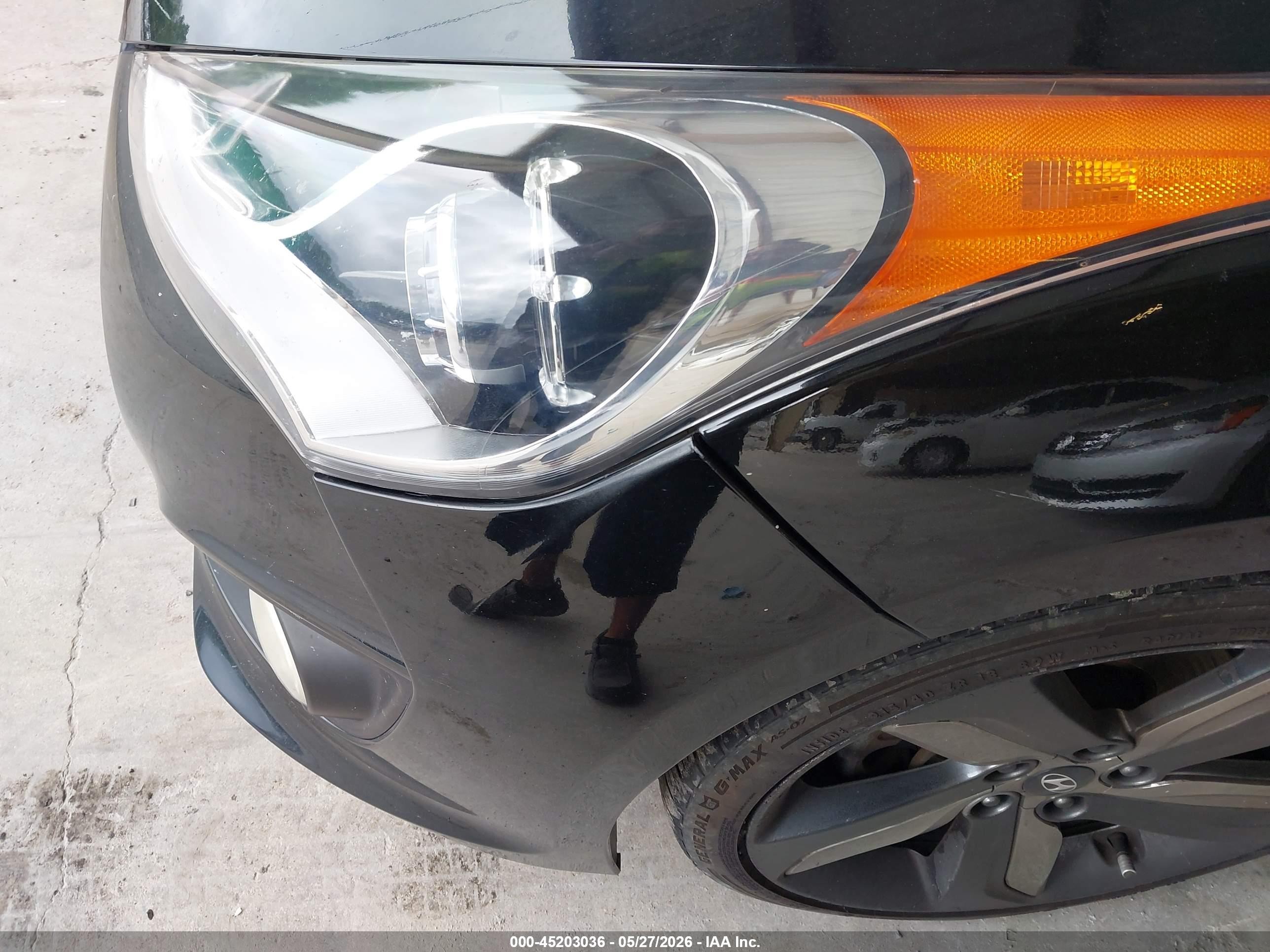 2014 Hyundai Veloster Turbo W/black Black vin: KMHTC6AE7EU195656