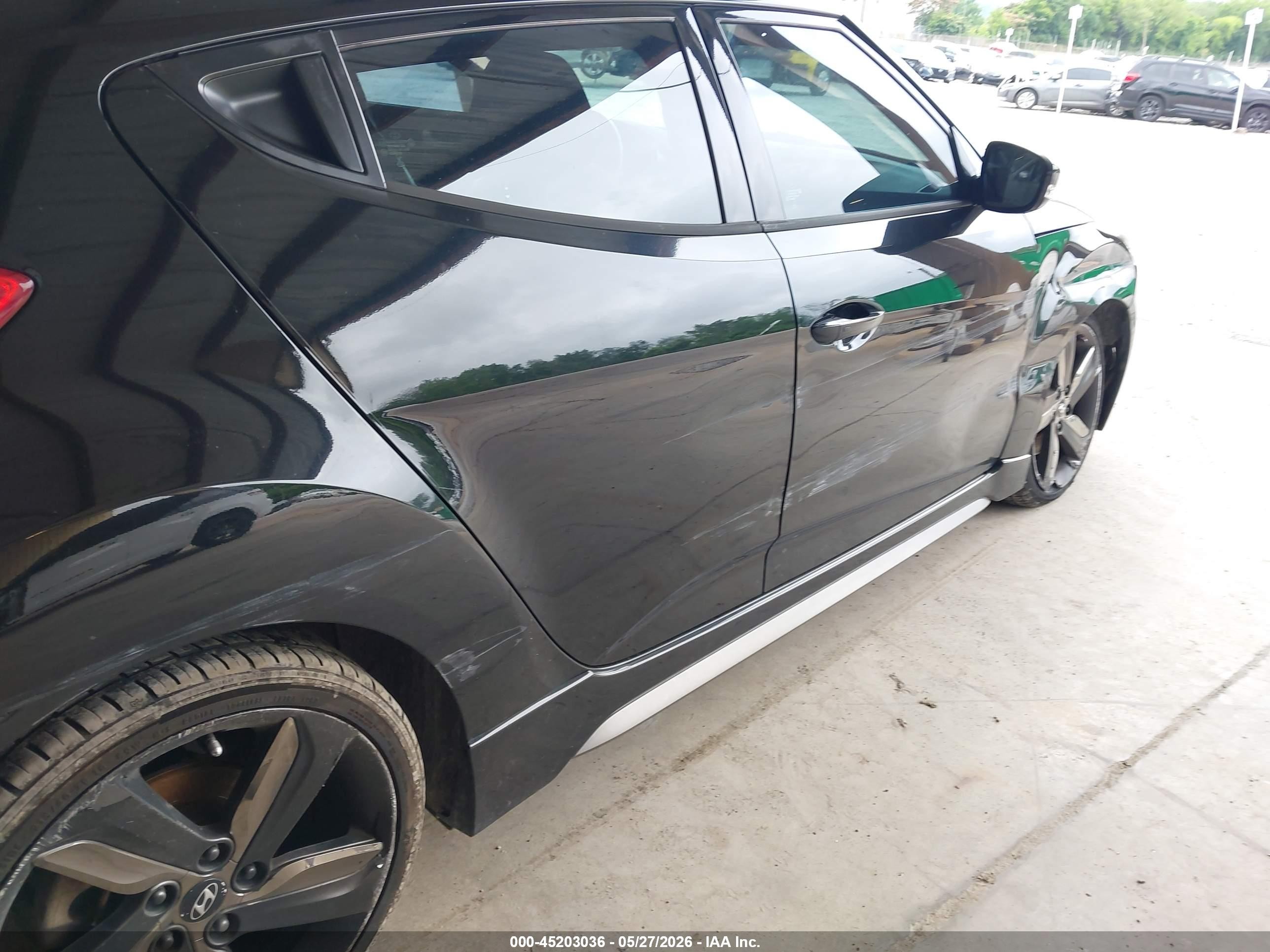 2014 Hyundai Veloster Turbo W/black Black vin: KMHTC6AE7EU195656