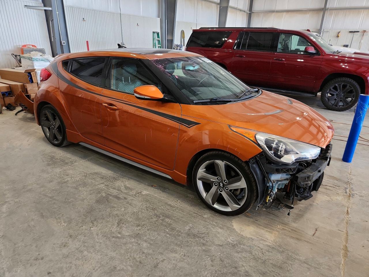 2014 Hyundai Veloster Turbo Orange vin: KMHTC6AE7EU198508