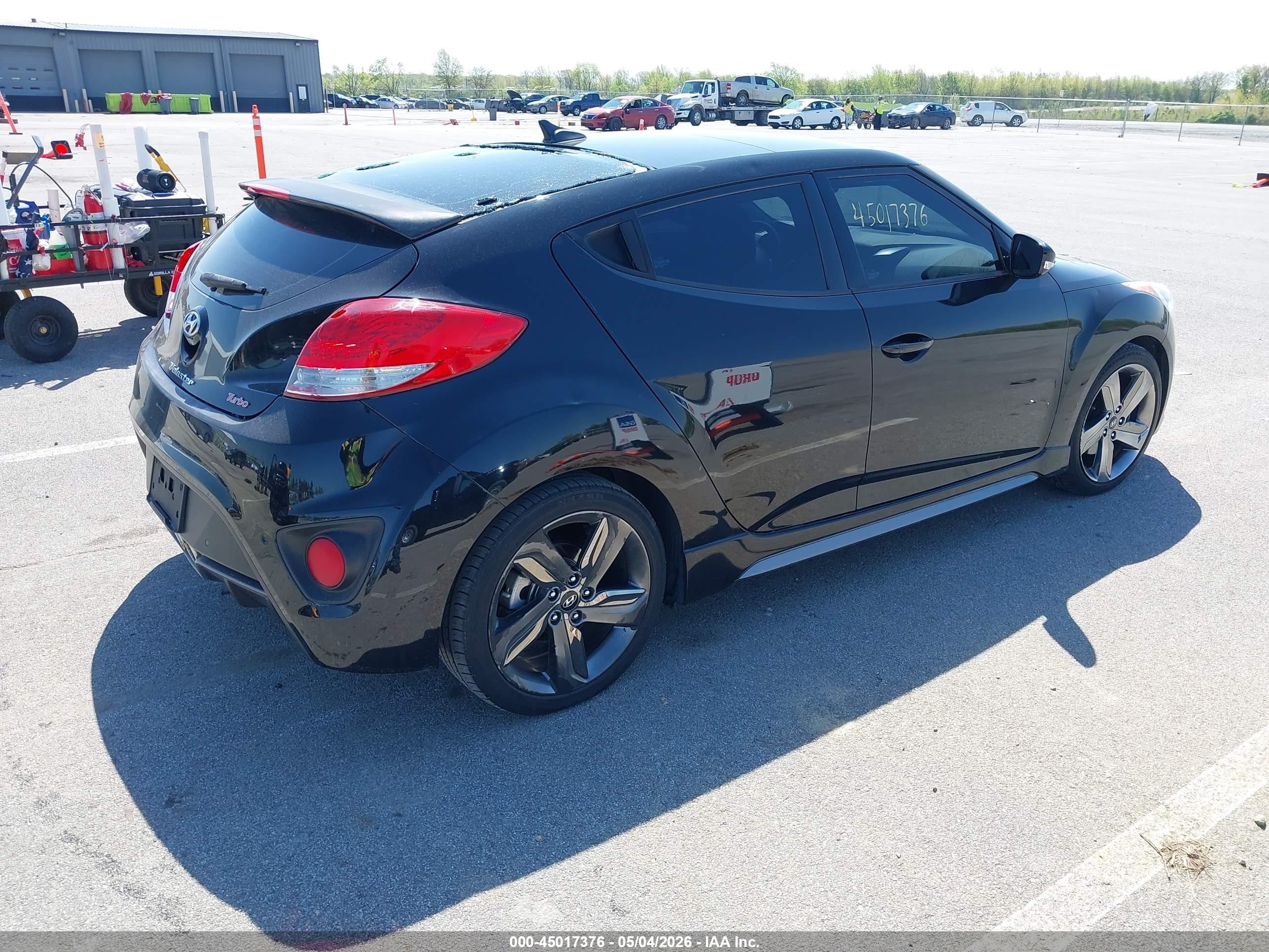 2014 Hyundai Veloster Turbo W/blue Black vin: KMHTC6AE7EU202573