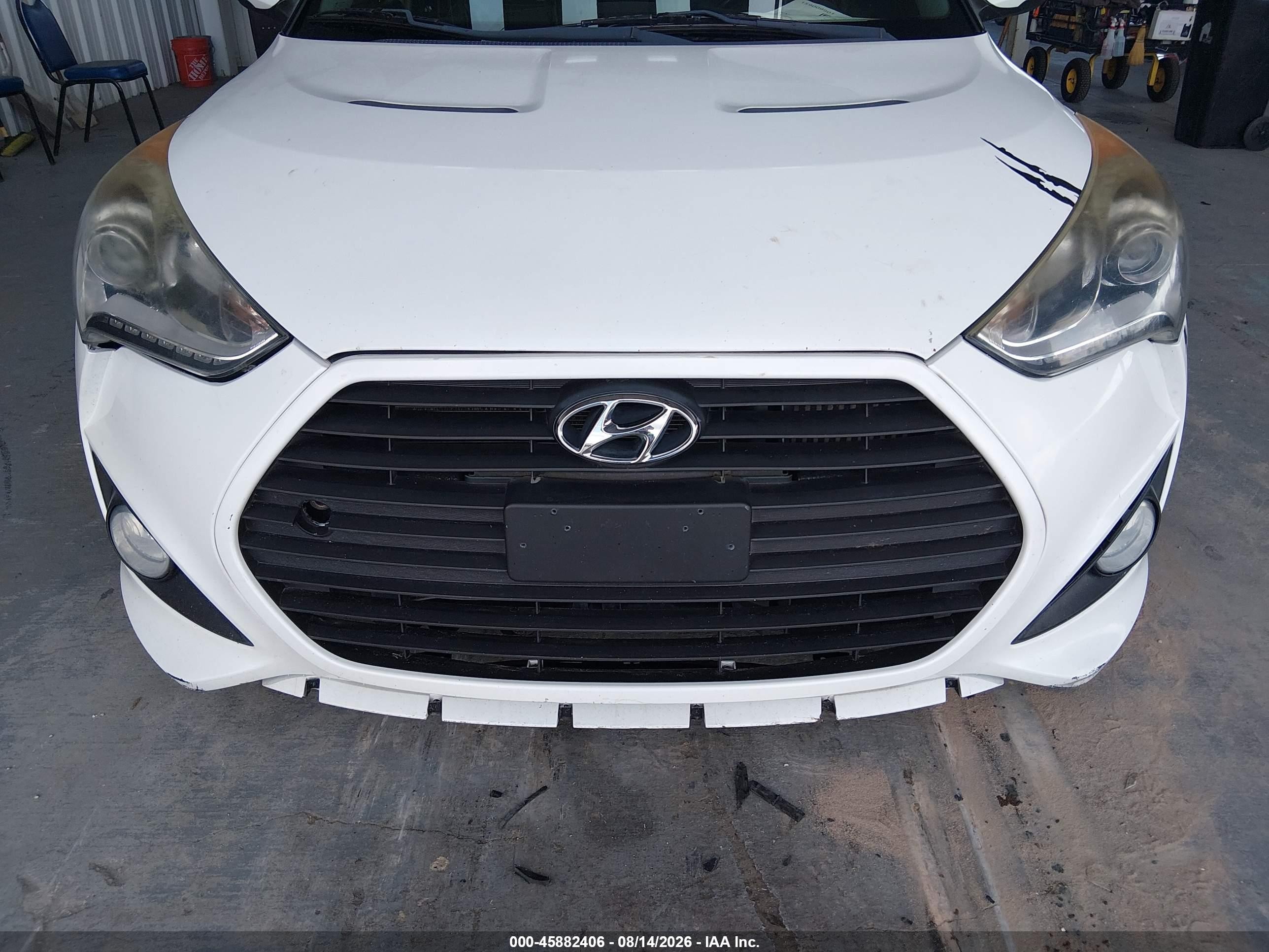 2014 Hyundai Veloster Turbo W/black White vin: KMHTC6AE7EU207837