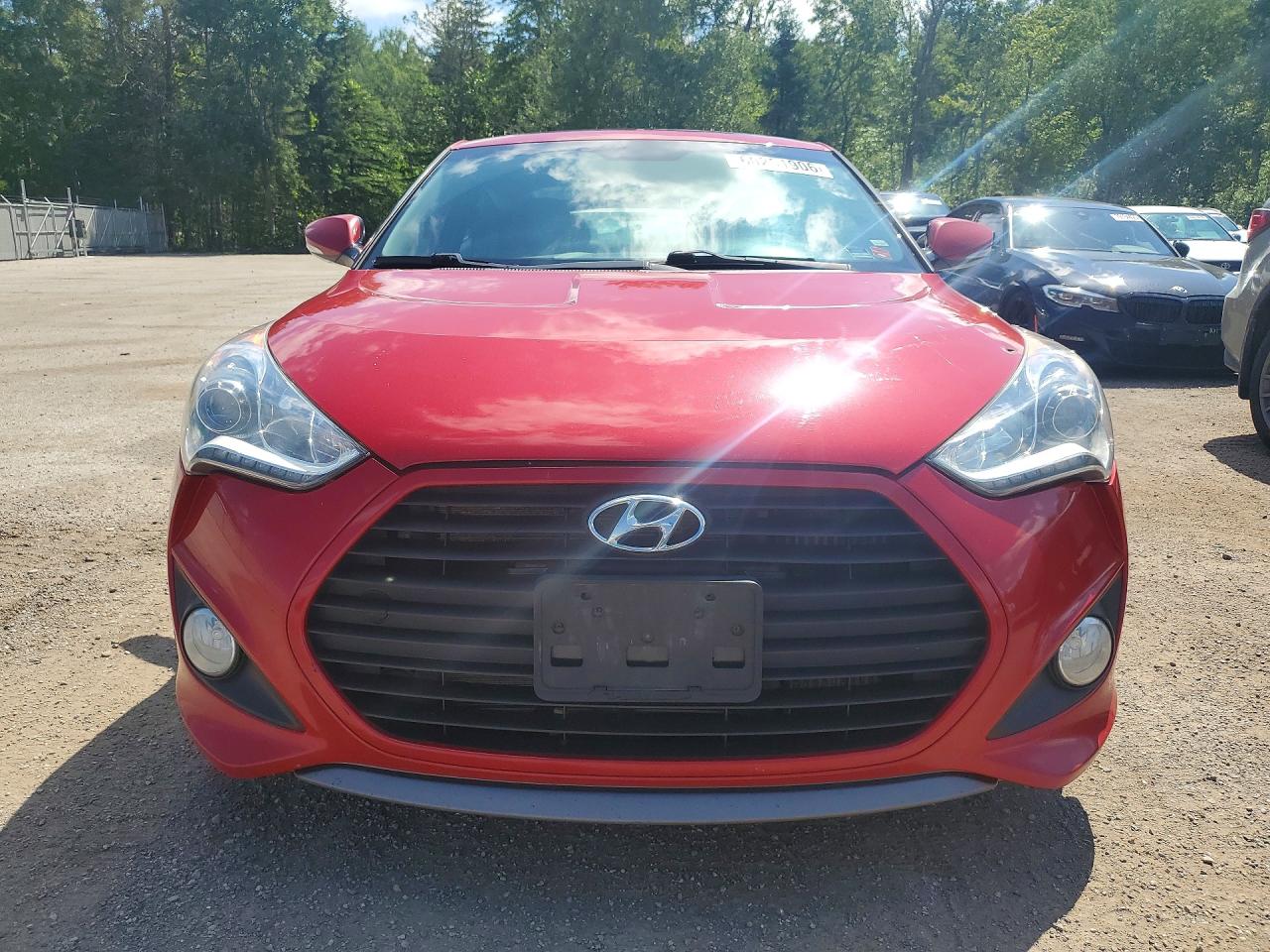 2014 Hyundai Veloster Turbo Red vin: KMHTC6AE7EU213850