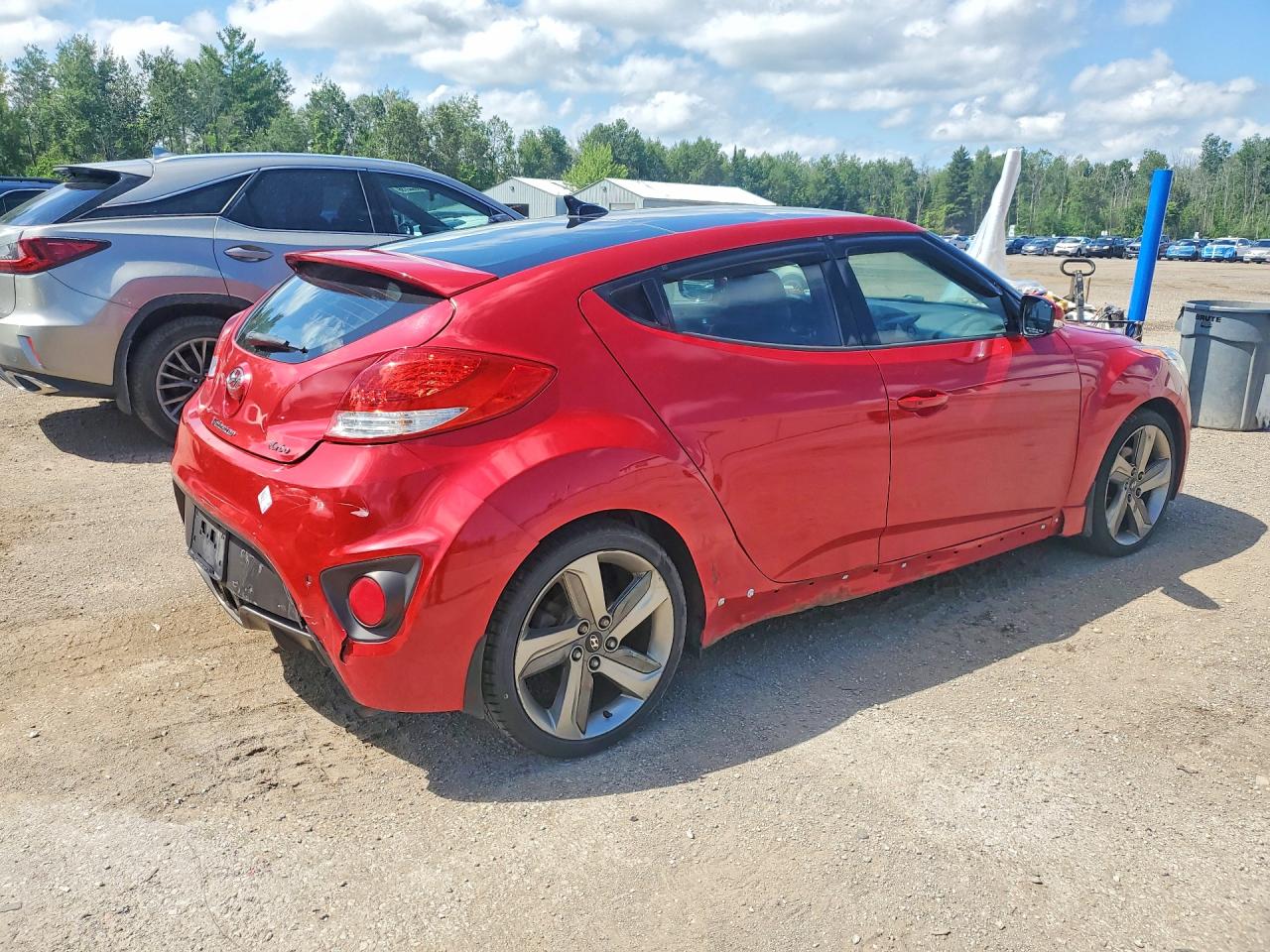 2014 Hyundai Veloster Turbo Red vin: KMHTC6AE7EU213850