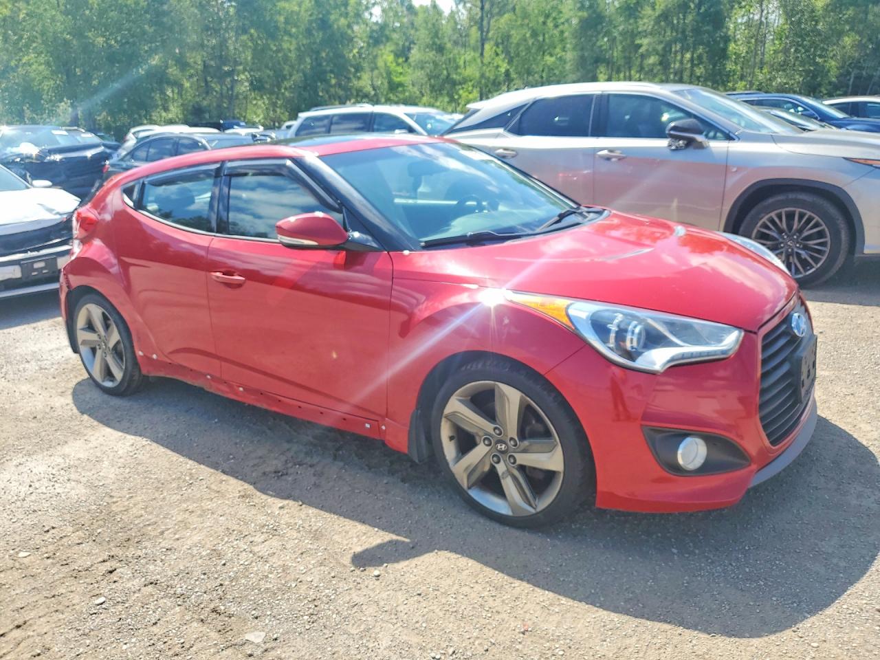 2014 Hyundai Veloster Turbo Red vin: KMHTC6AE7EU213850