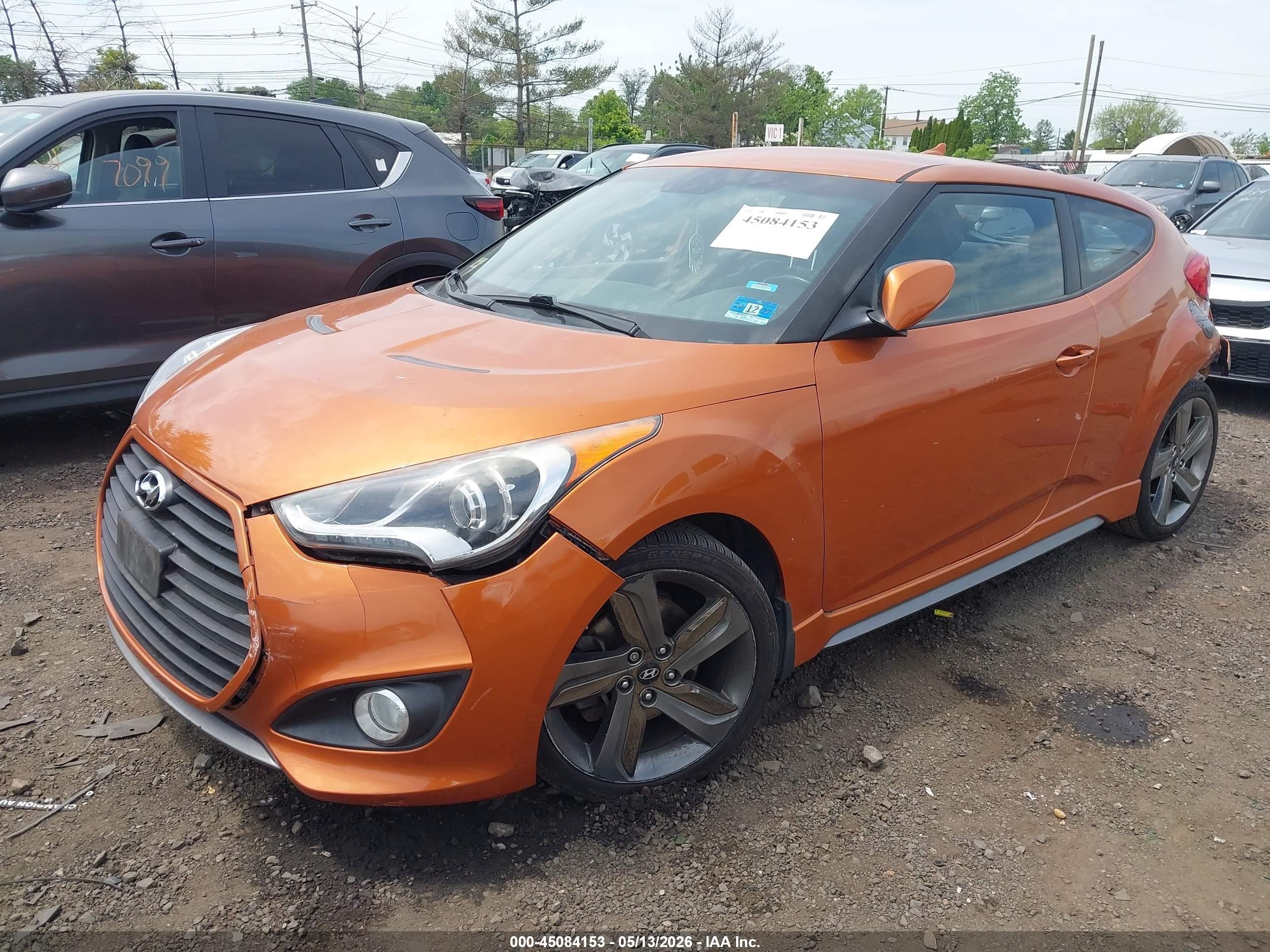 2015 Hyundai Veloster Turbo Orange vin: KMHTC6AE7FU216488