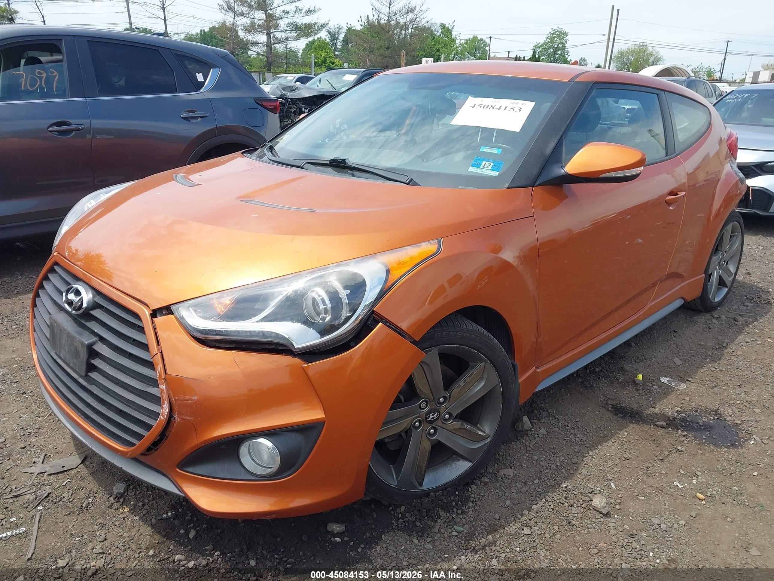 2015 Hyundai Veloster Turbo Orange vin: KMHTC6AE7FU216488