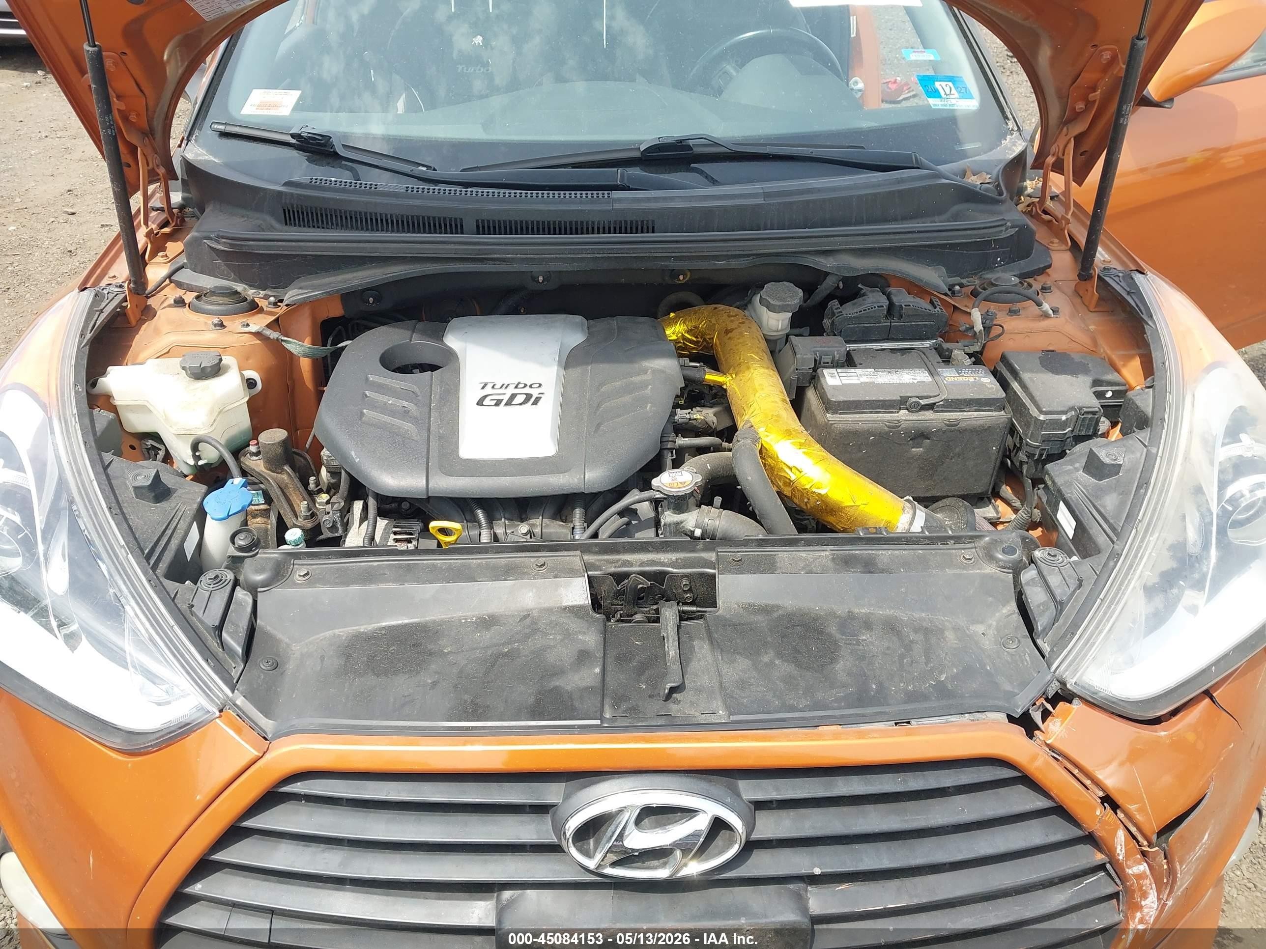 2015 Hyundai Veloster Turbo Orange vin: KMHTC6AE7FU216488