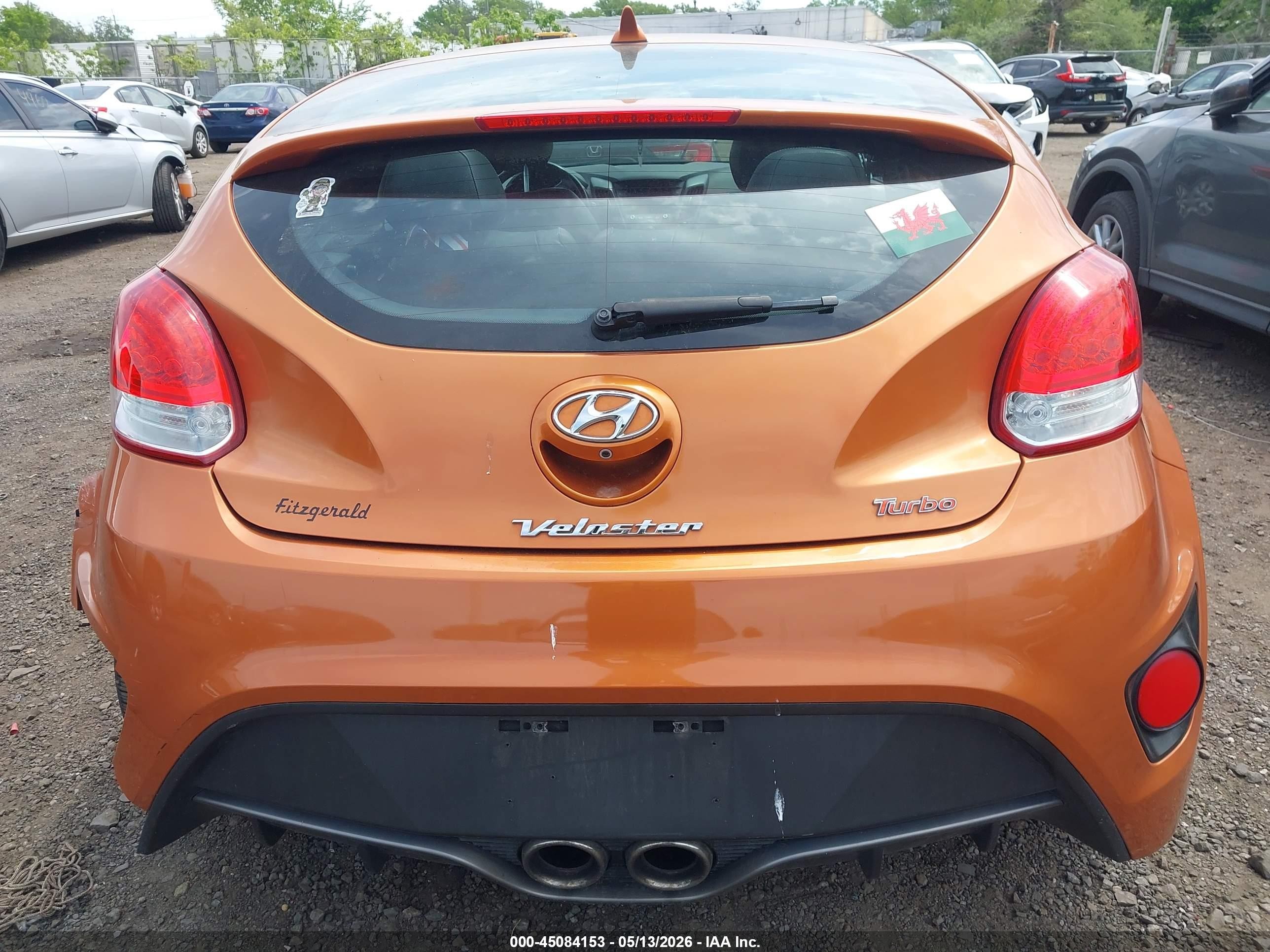 2015 Hyundai Veloster Turbo Orange vin: KMHTC6AE7FU216488