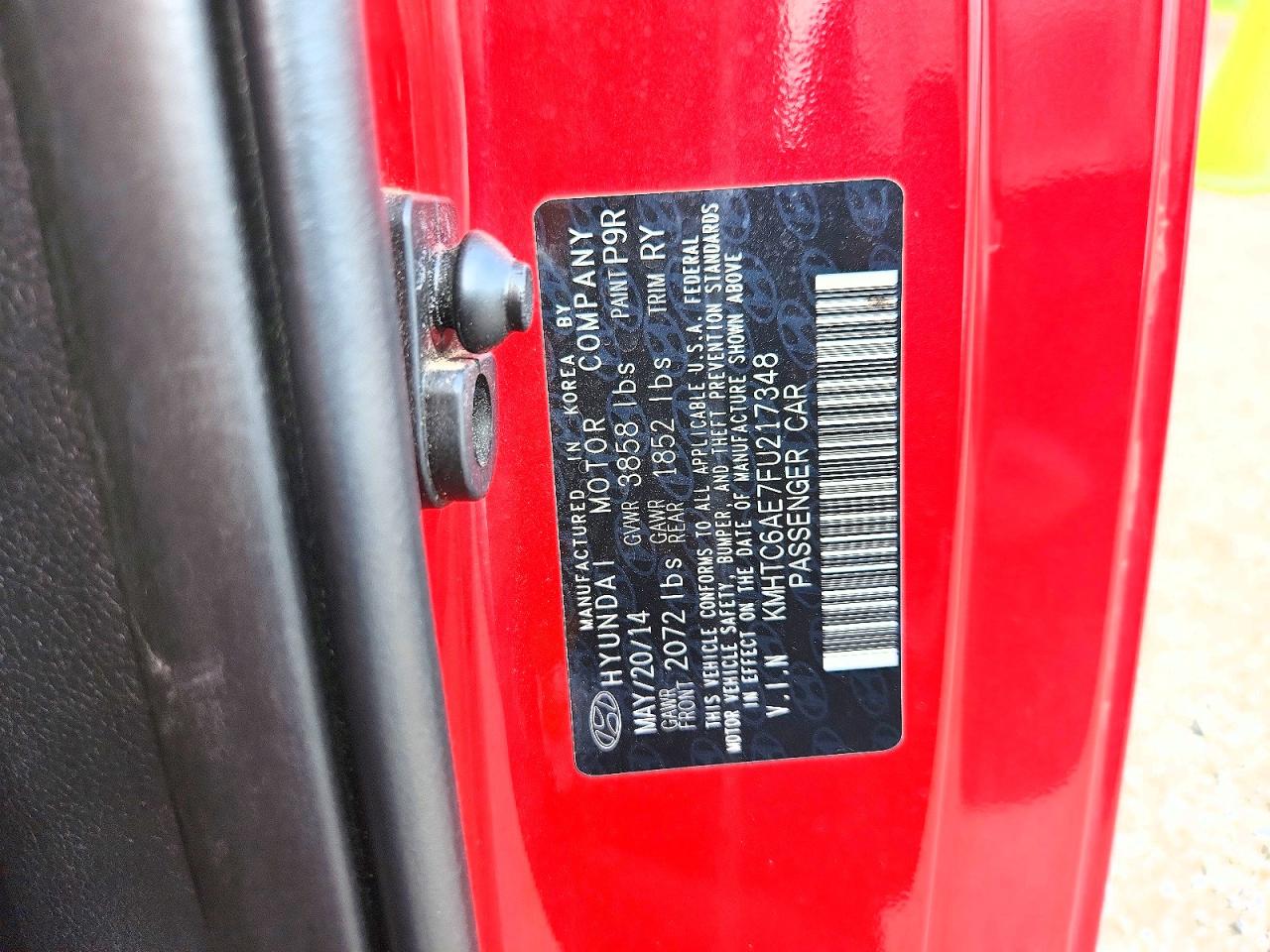 2015 Hyundai Veloster Turbo Red vin: KMHTC6AE7FU217348