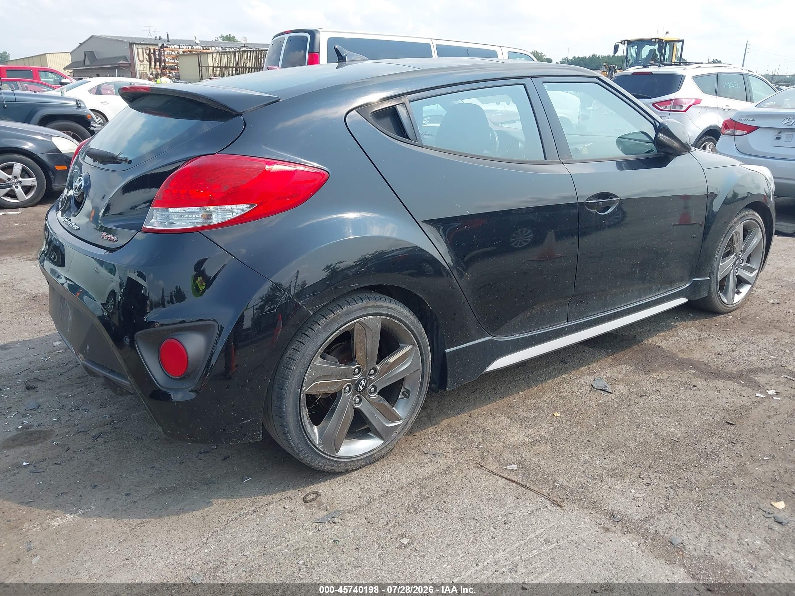 2015 Hyundai Veloster Turbo Black vin: KMHTC6AE7FU222162