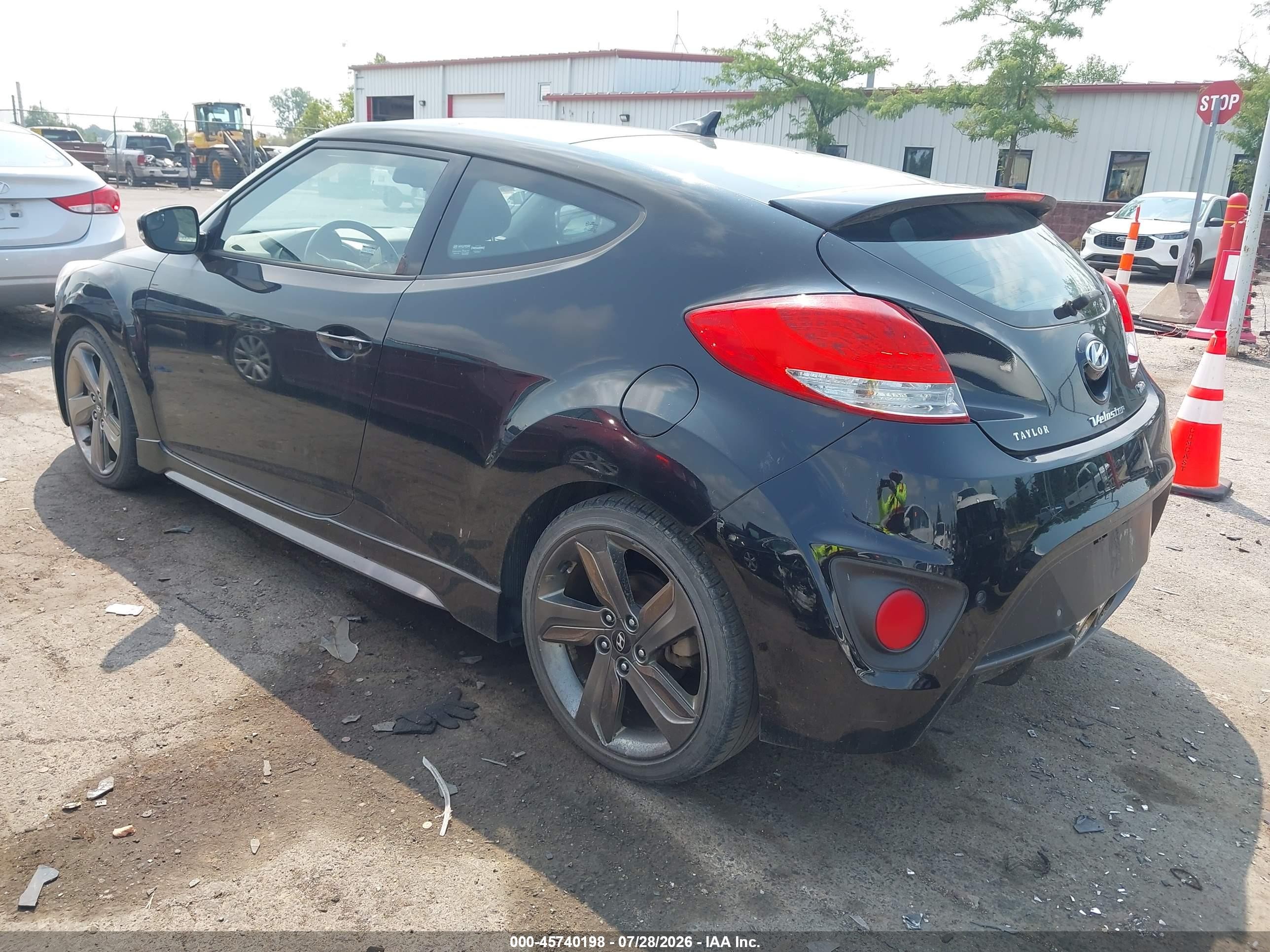 2015 Hyundai Veloster Turbo Black vin: KMHTC6AE7FU222162