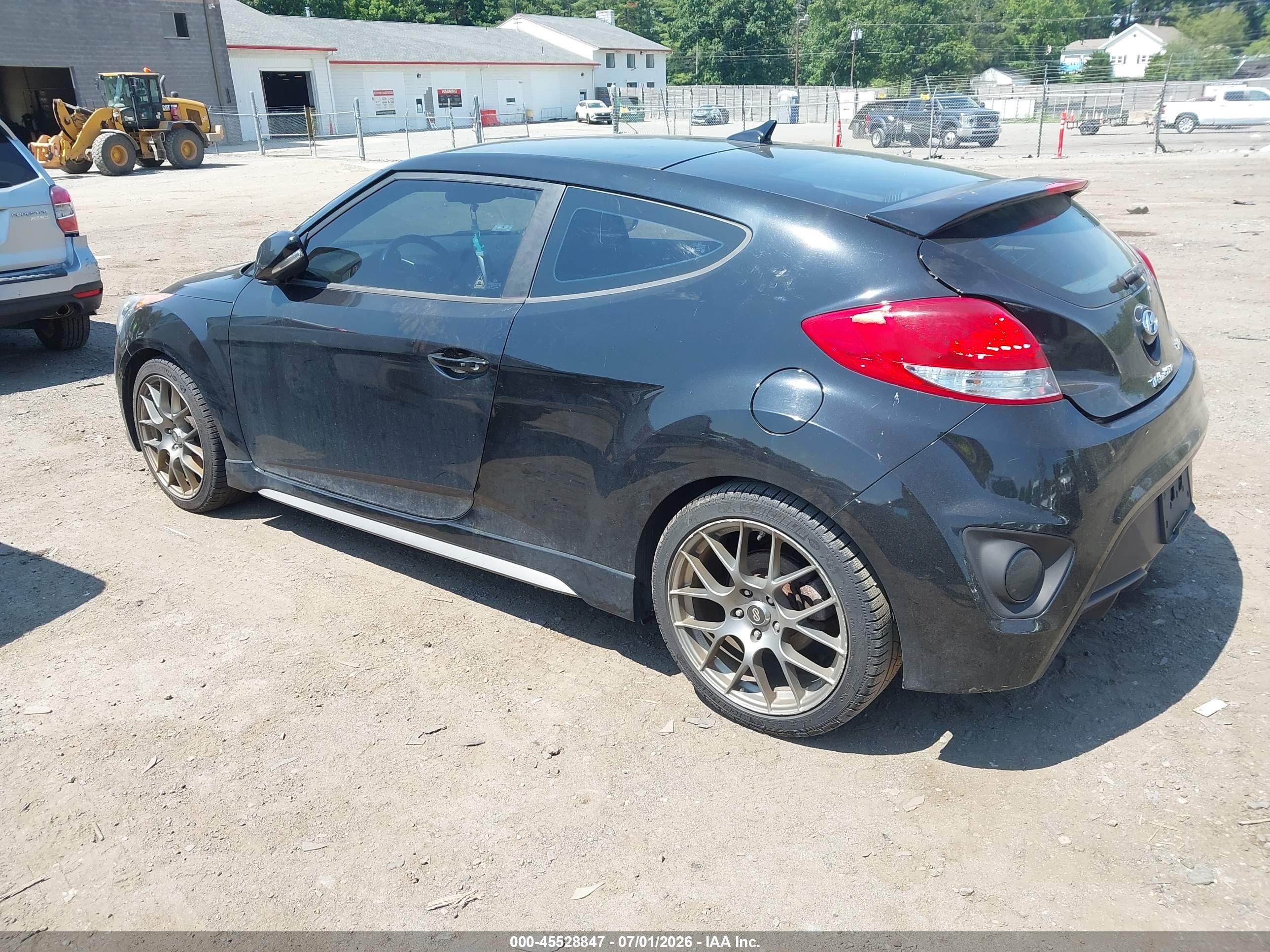 2015 Hyundai Veloster Turbo Black vin: KMHTC6AE7FU228379