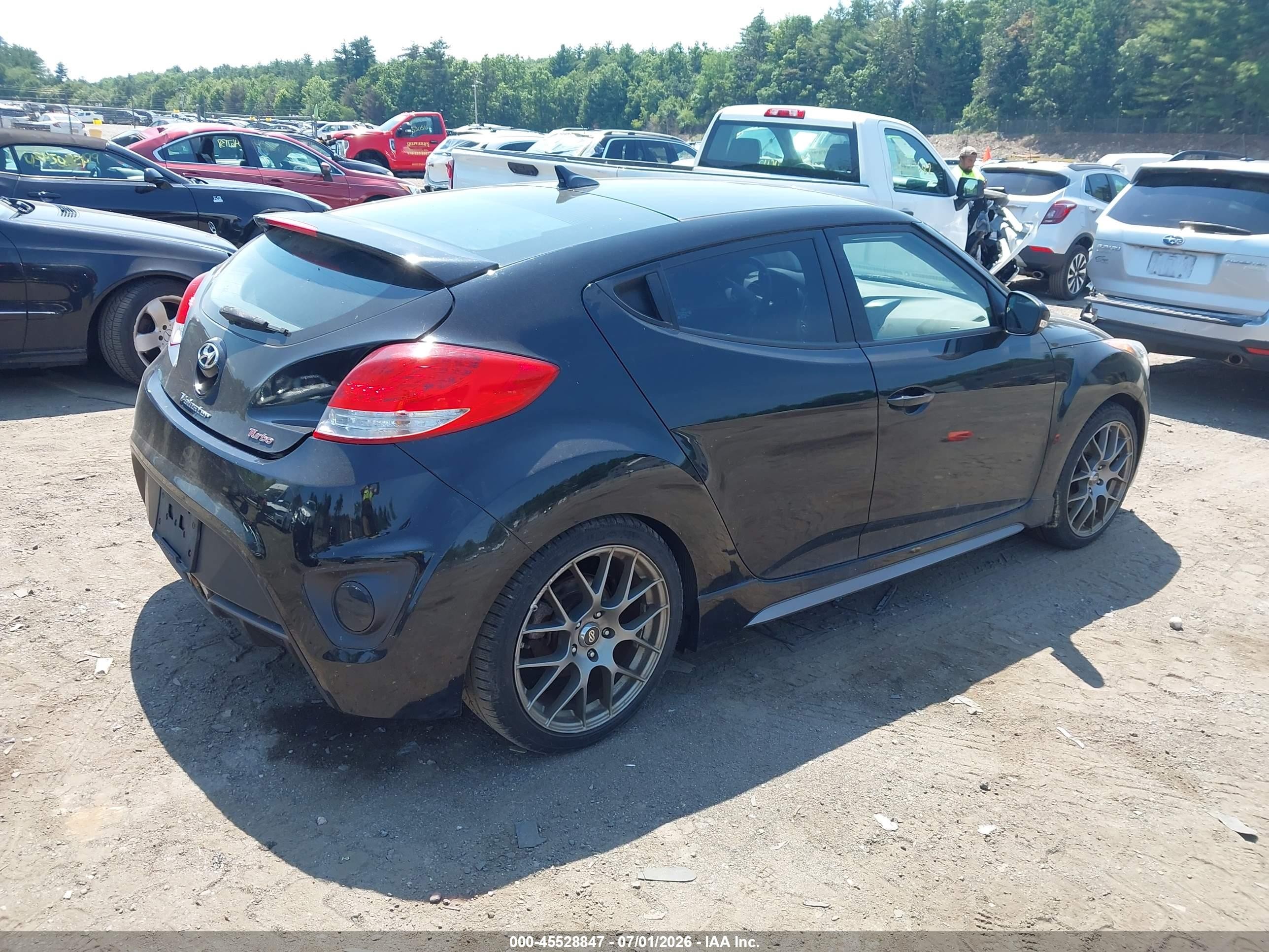 2015 Hyundai Veloster Turbo Black vin: KMHTC6AE7FU228379
