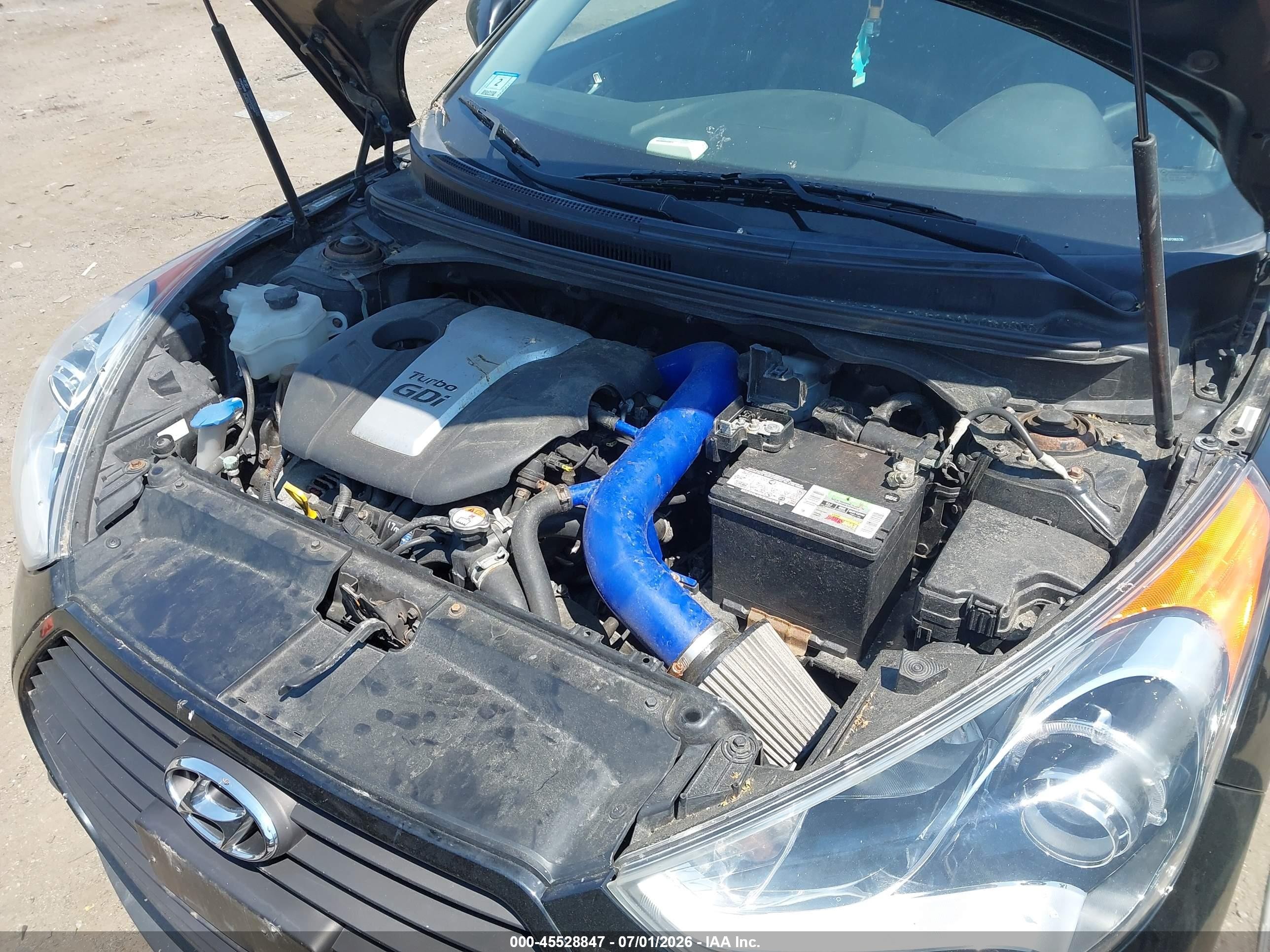 2015 Hyundai Veloster Turbo Black vin: KMHTC6AE7FU228379