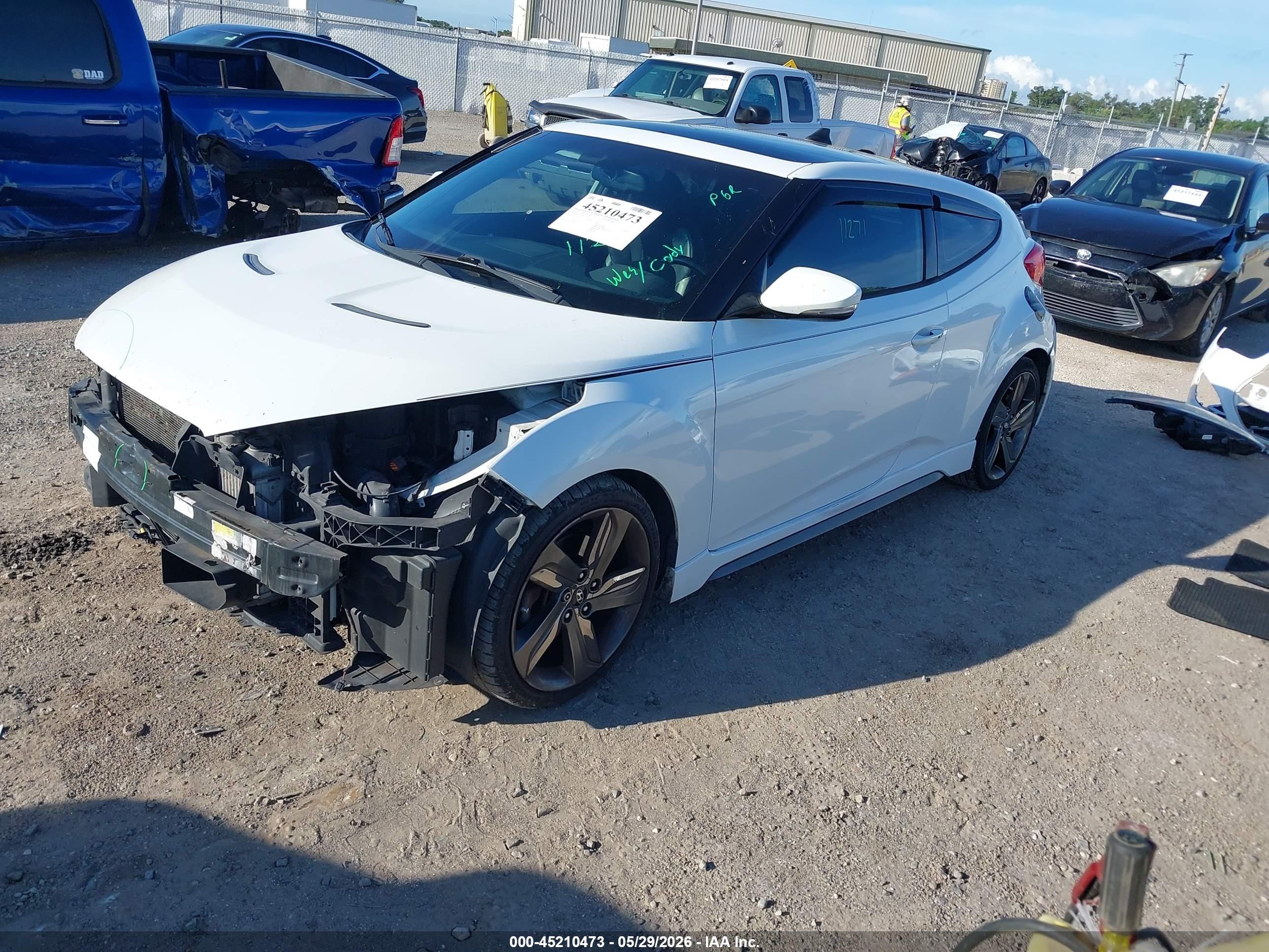 2015 Hyundai Veloster Turbo White vin: KMHTC6AE7FU238751
