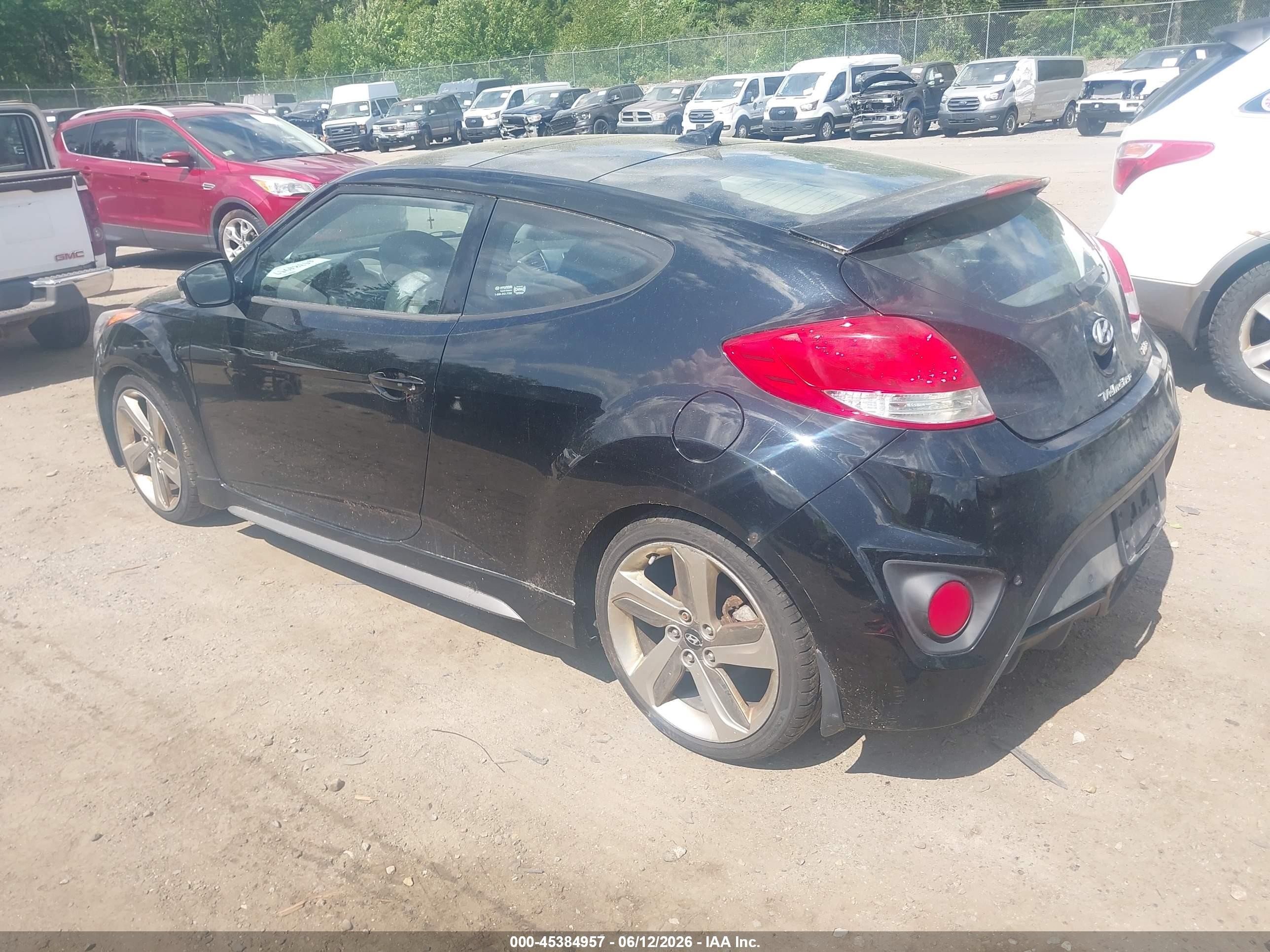 2013 Hyundai Veloster Turbo W/black Black vin: KMHTC6AE8DU097573