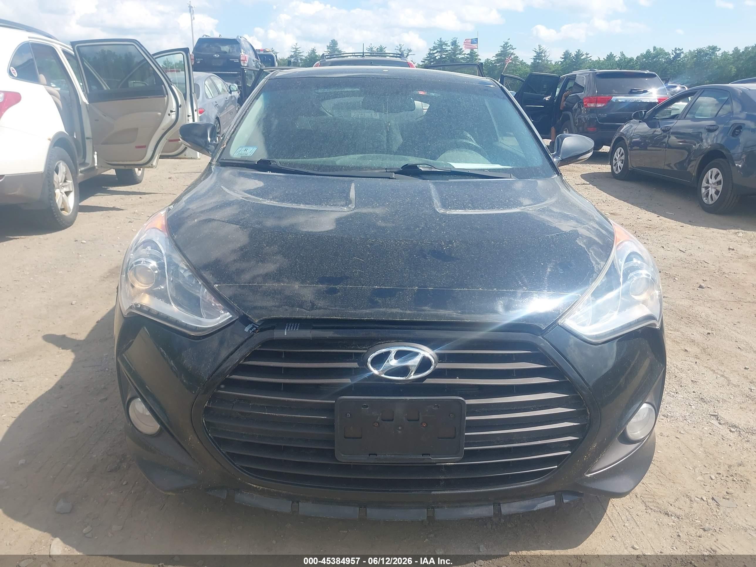 2013 Hyundai Veloster Turbo W/black Black vin: KMHTC6AE8DU097573