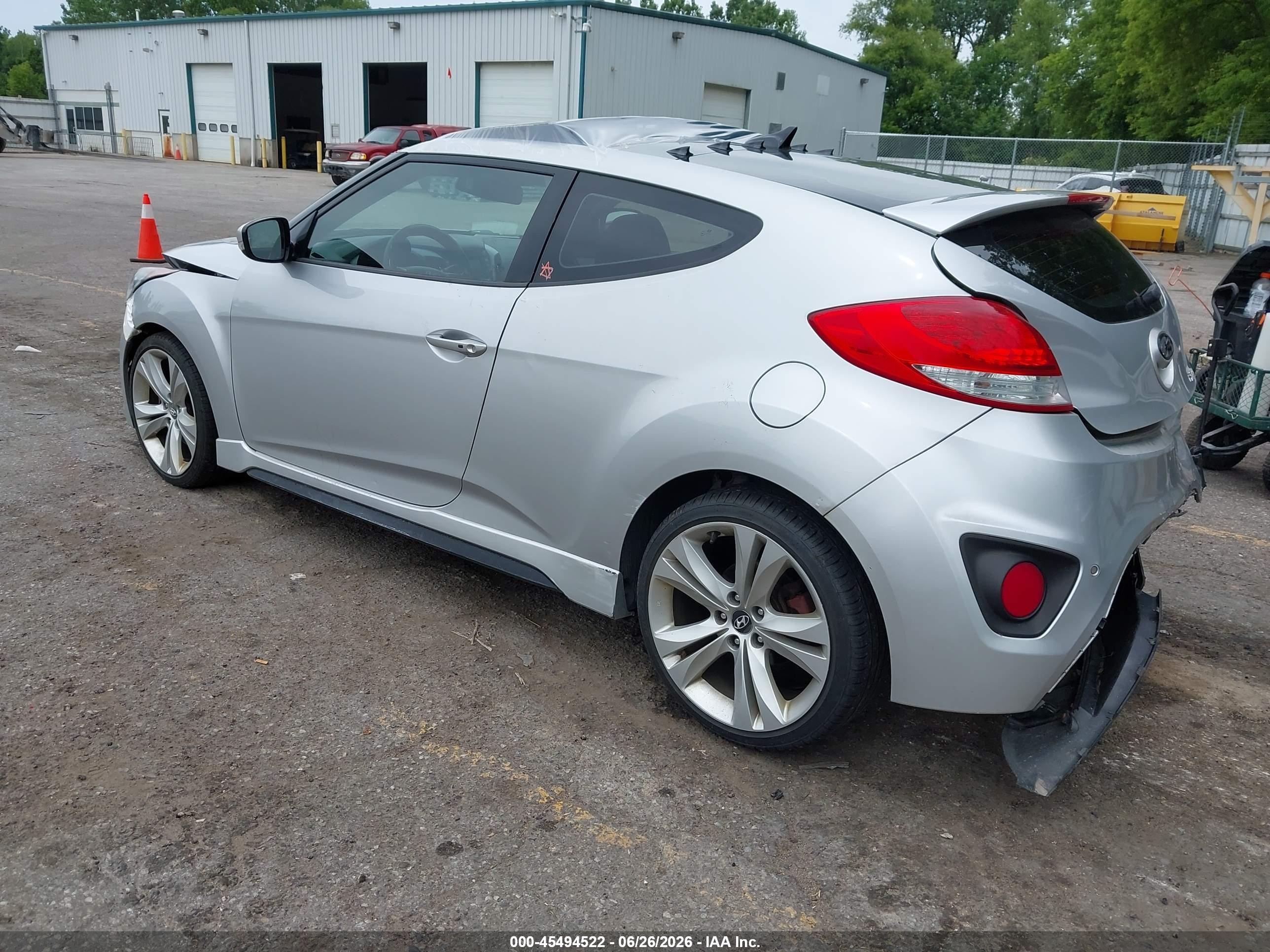 2013 Hyundai Veloster Turbo W/black Silver vin: KMHTC6AE8DU116557