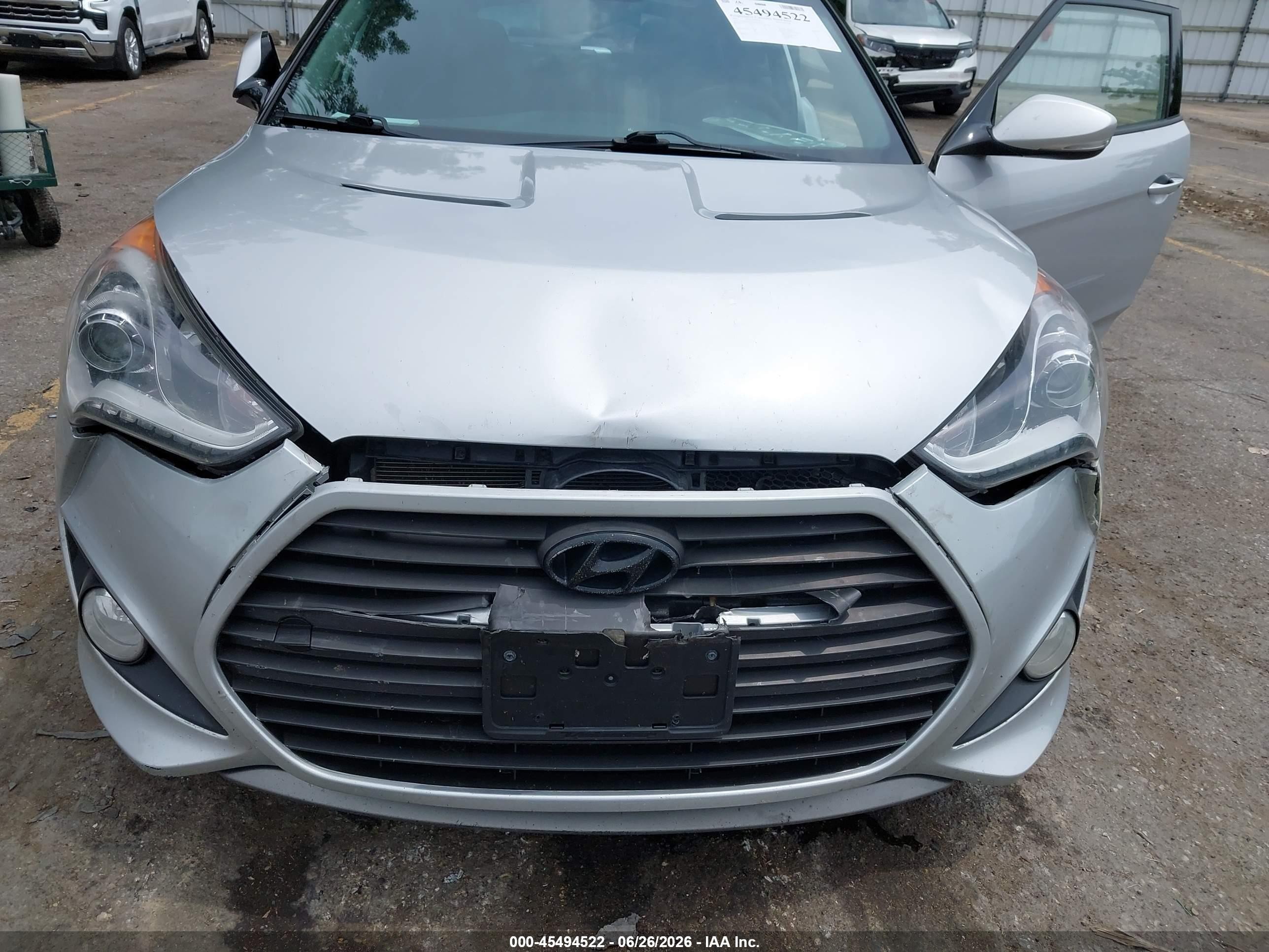 2013 Hyundai Veloster Turbo W/black Silver vin: KMHTC6AE8DU116557