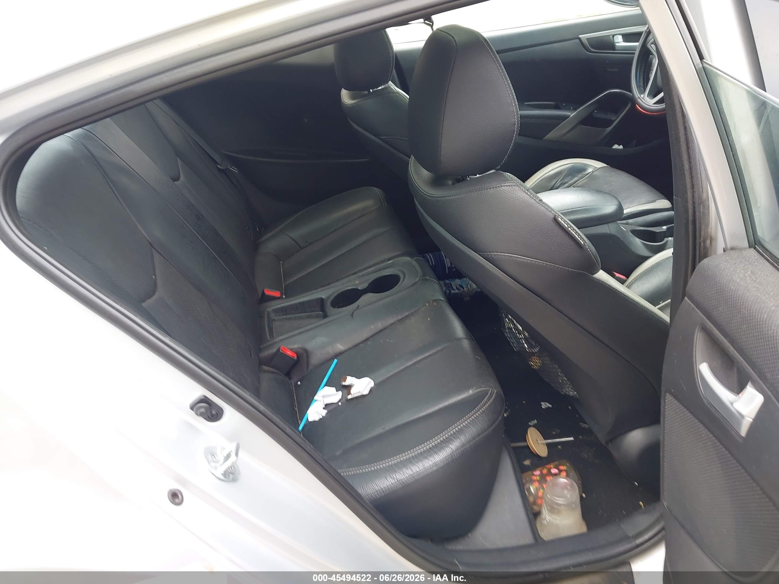 2013 Hyundai Veloster Turbo W/black Silver vin: KMHTC6AE8DU116557