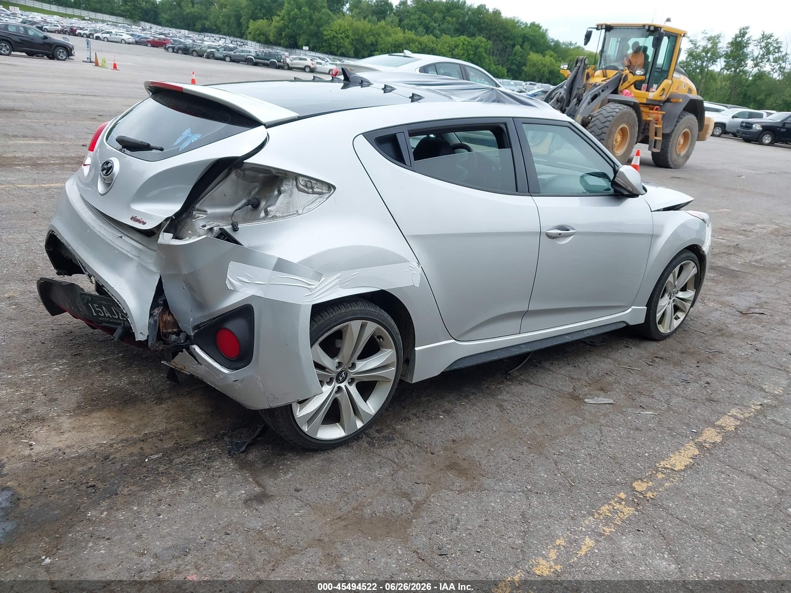 2013 Hyundai Veloster Turbo W/black Silver vin: KMHTC6AE8DU116557