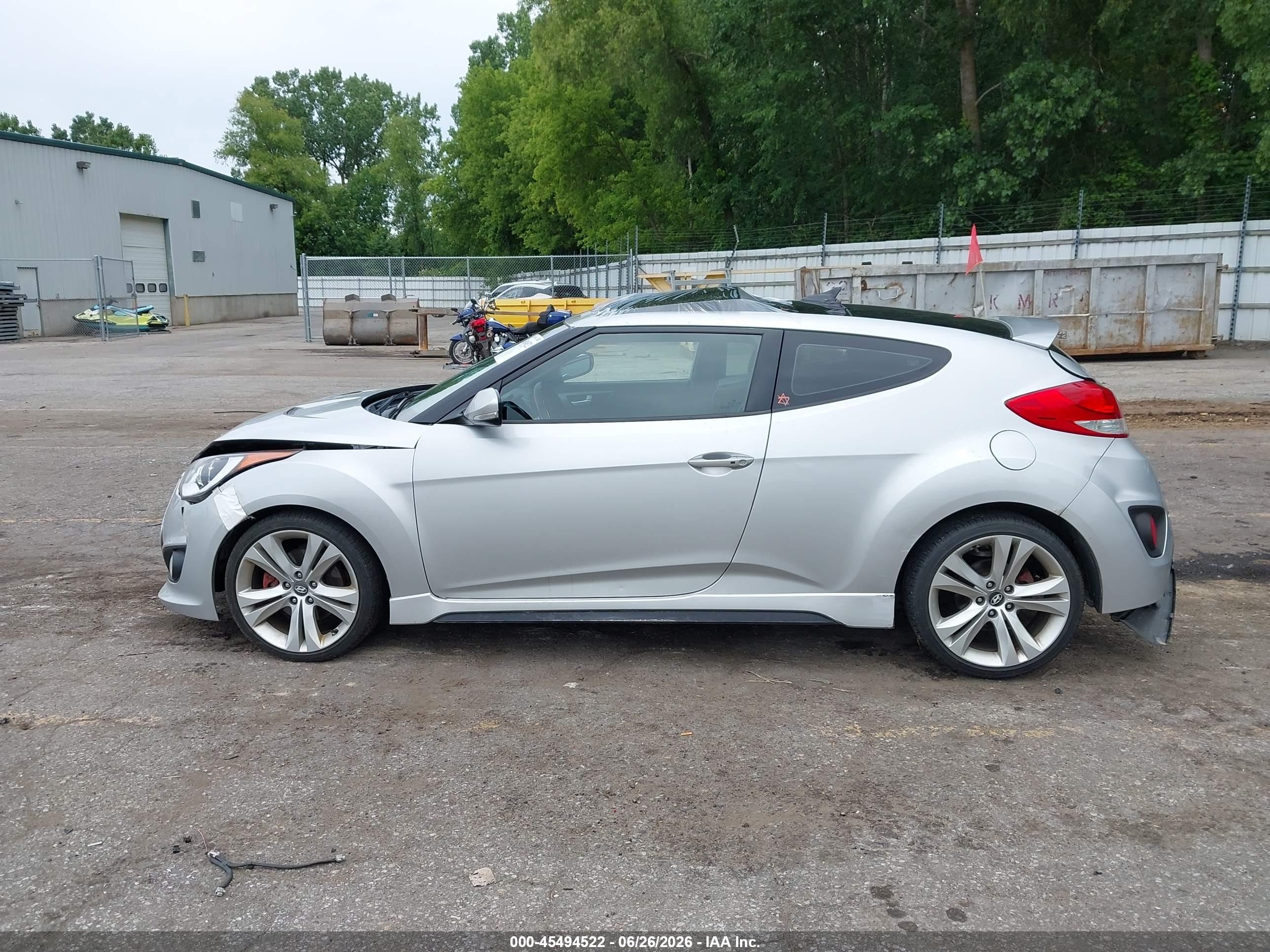 2013 Hyundai Veloster Turbo W/black Silver vin: KMHTC6AE8DU116557