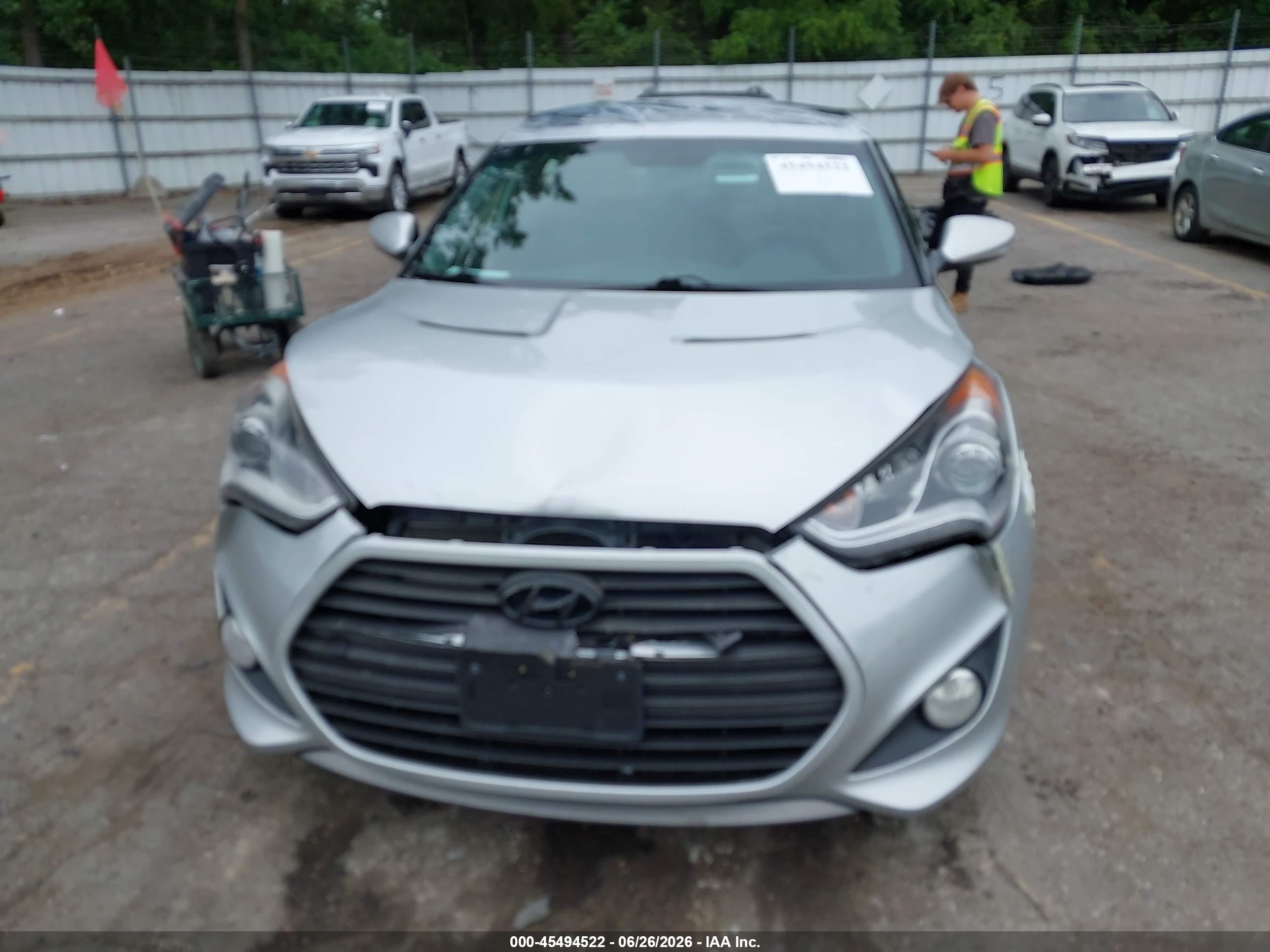 2013 Hyundai Veloster Turbo W/black Silver vin: KMHTC6AE8DU116557