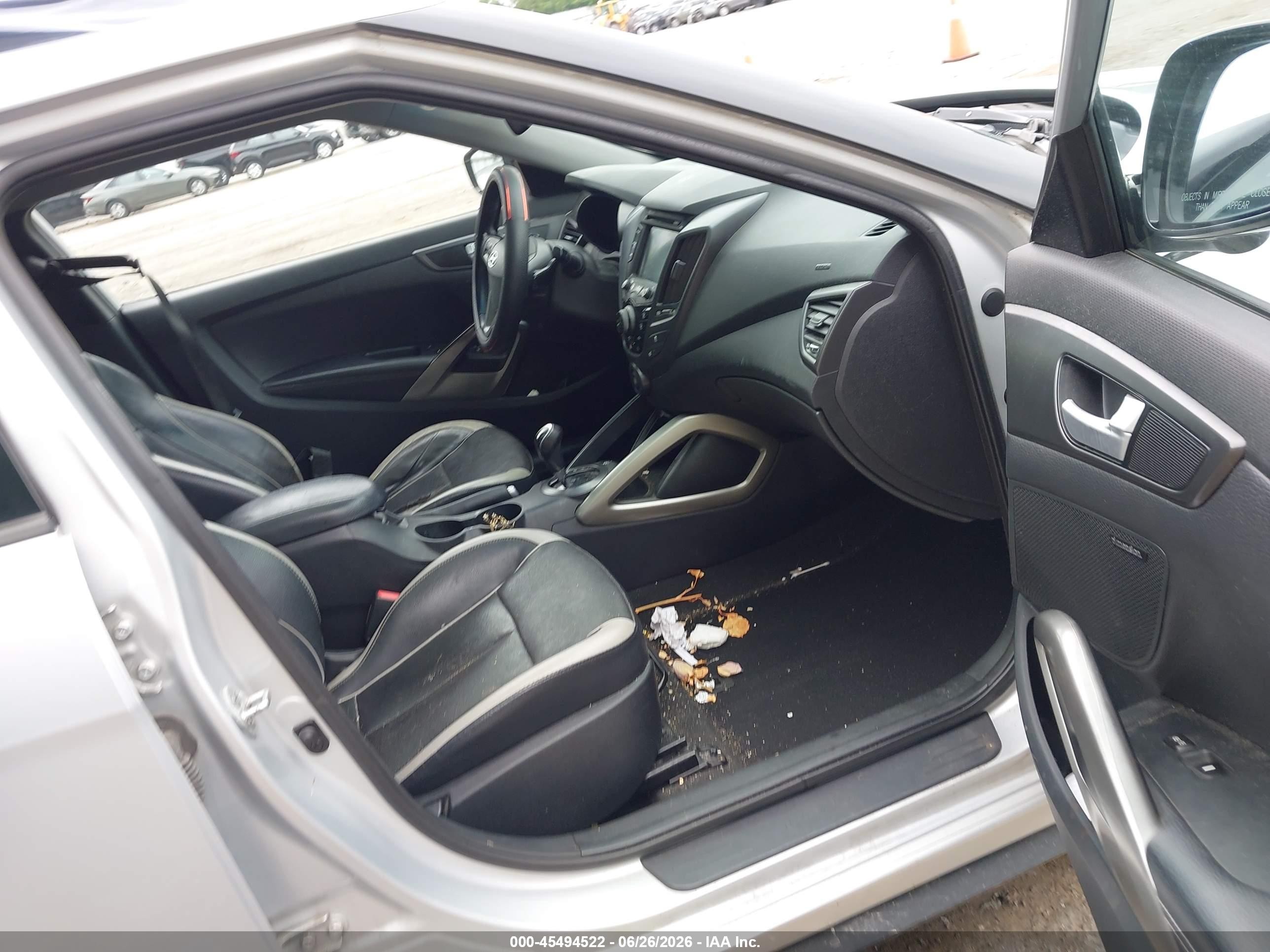 2013 Hyundai Veloster Turbo W/black Silver vin: KMHTC6AE8DU116557