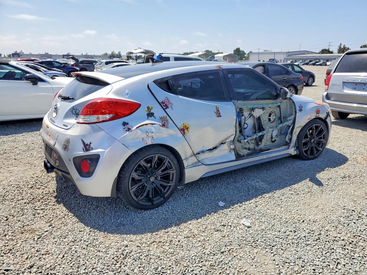 2014 Hyundai Veloster Turbo Silver vin: KMHTC6AE8EU203912