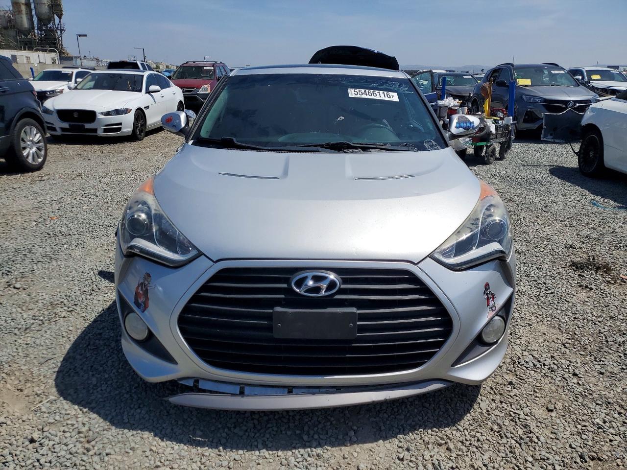 2014 Hyundai Veloster Turbo Silver vin: KMHTC6AE8EU203912