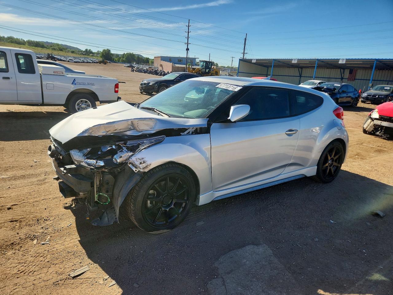 2015 Hyundai Veloster Turbo Silver vin: KMHTC6AE8FU227466