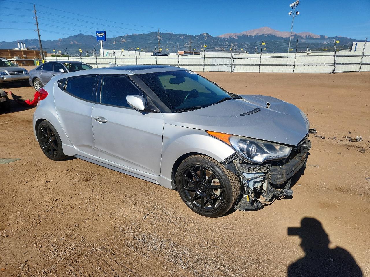 2015 Hyundai Veloster Turbo Silver vin: KMHTC6AE8FU227466
