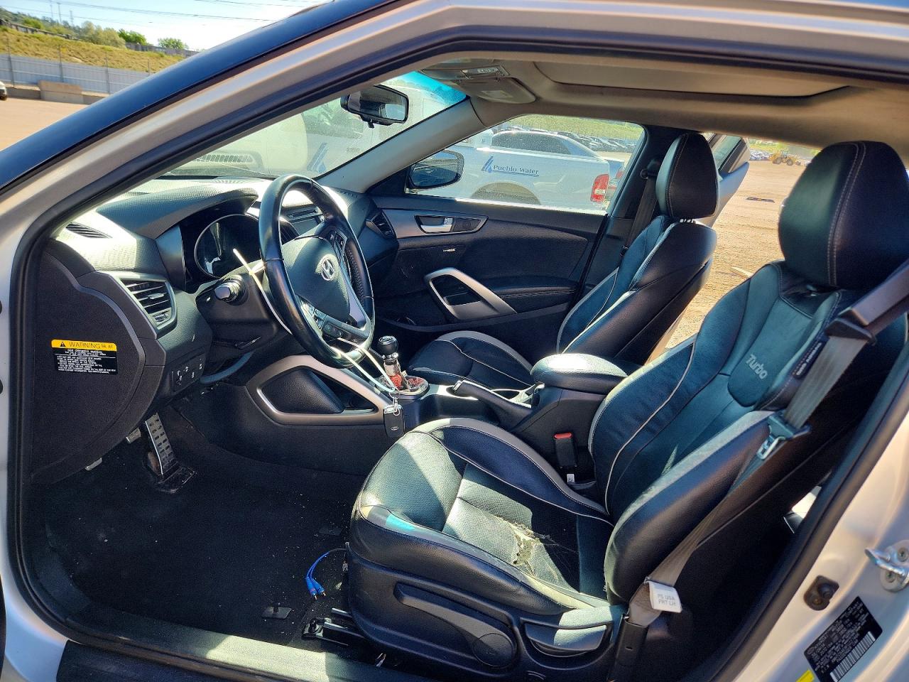 2015 Hyundai Veloster Turbo Silver vin: KMHTC6AE8FU227466