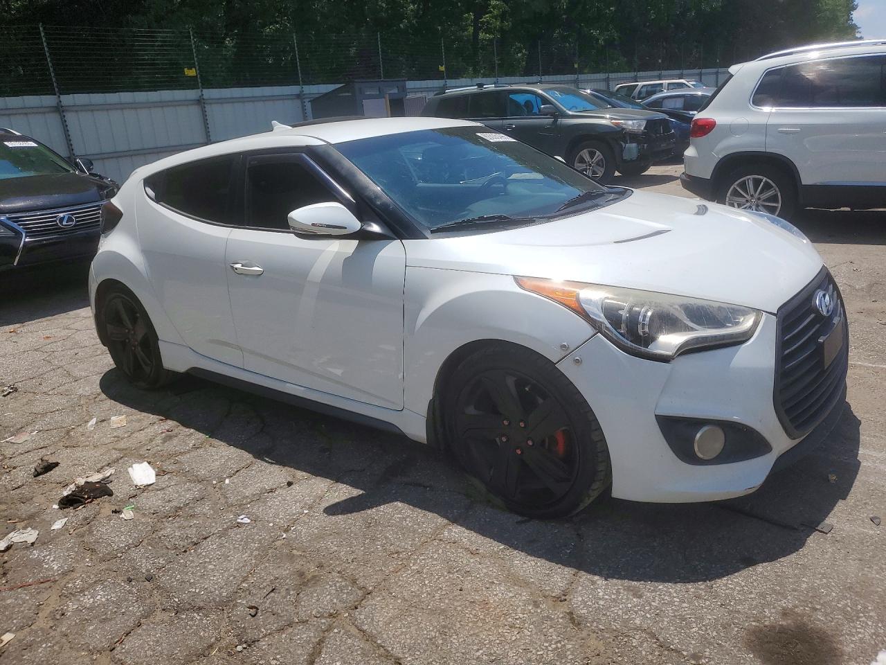 2015 Hyundai Veloster Turbo White vin: KMHTC6AE8FU238306