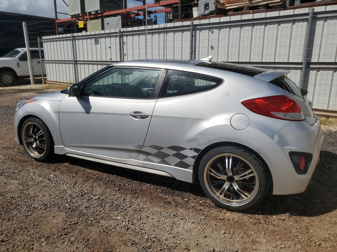 2015 Hyundai Veloster Turbo Silver vin: KMHTC6AE8FU249208 Damage: Left Qtr Panel, Dent(S) W/ Paint Dmg, 9 To 10 Inches