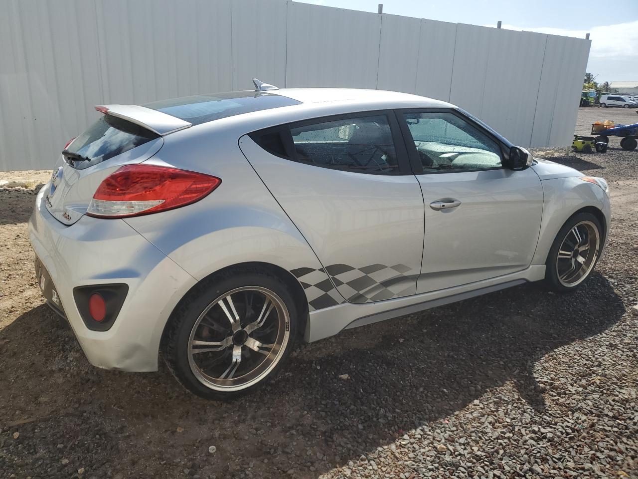 2015 Hyundai Veloster Turbo Silver vin: KMHTC6AE8FU249208 Damage: Right Qtr Panel, Dent(S) W/ Paint Dmg, 1 To 2 Inches