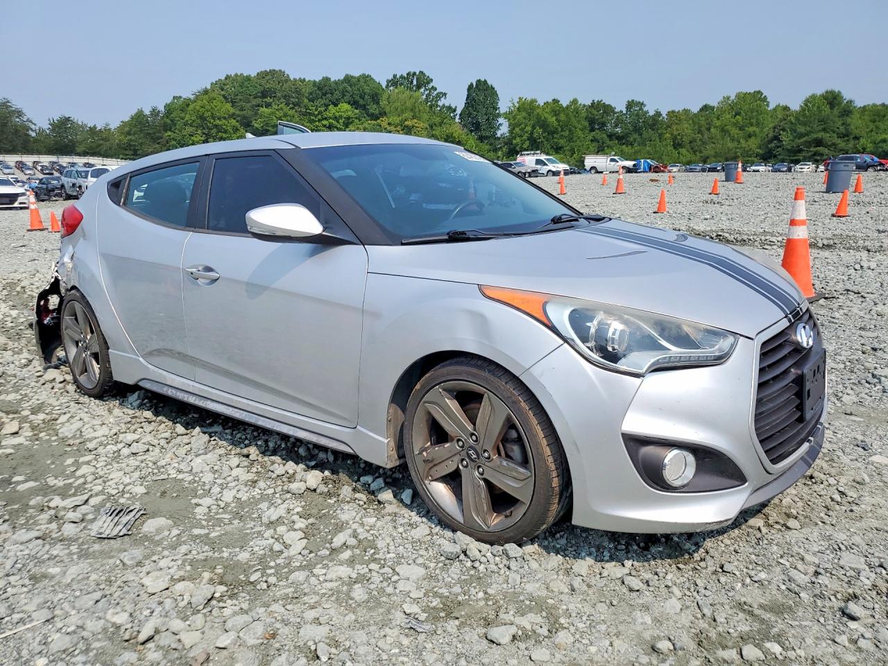 2013 Hyundai Veloster Turbo Silver vin: KMHTC6AE9DU097632